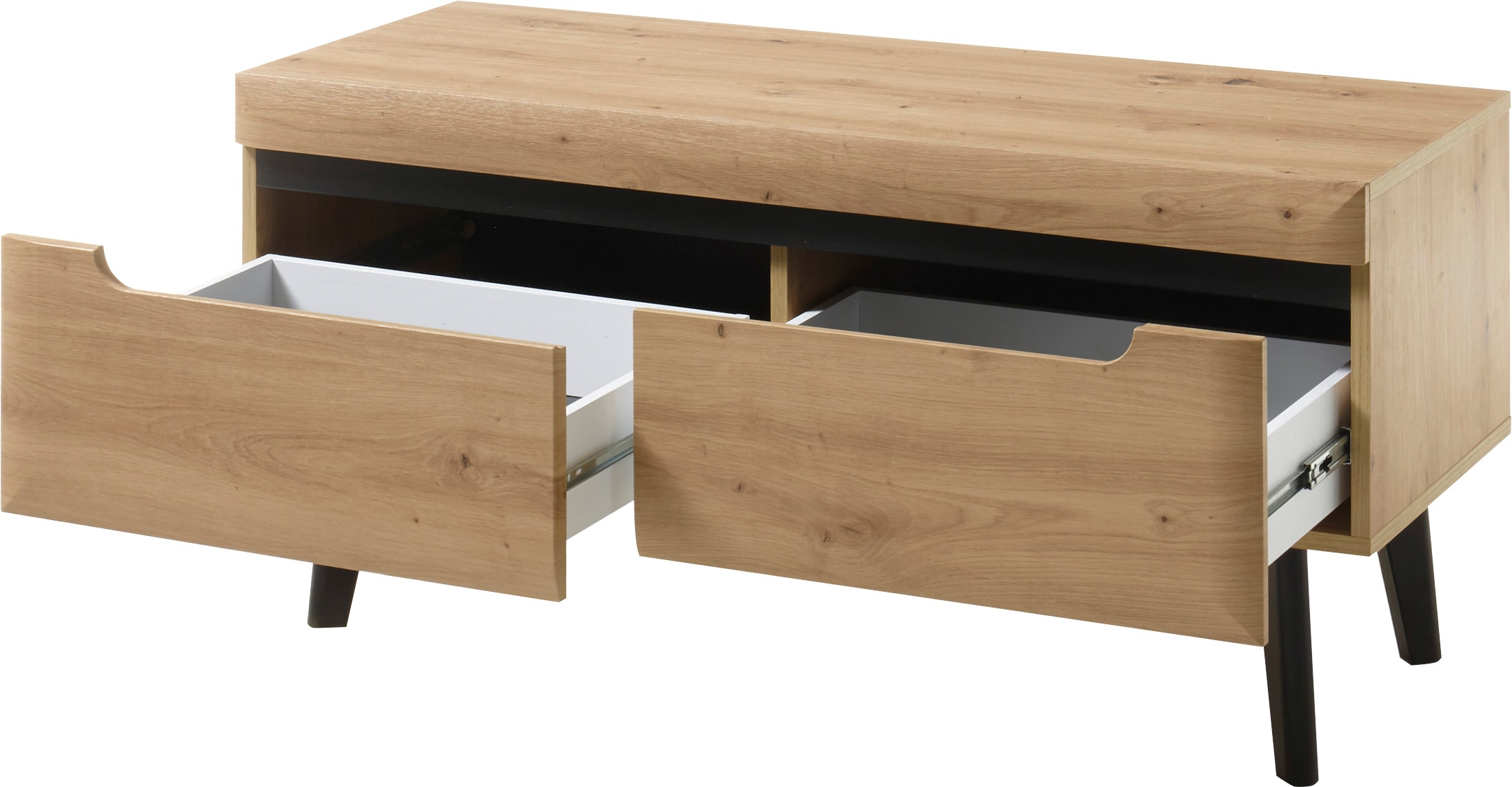 Home affaire Lowboard »Torge, TV-Unterschrank, TV-Kommode, Fernsehschrank, TV-Board« 1 Stk. tlg. abgeschrägte Füsse, drei Farben, Scandi Design, 107 cm breit