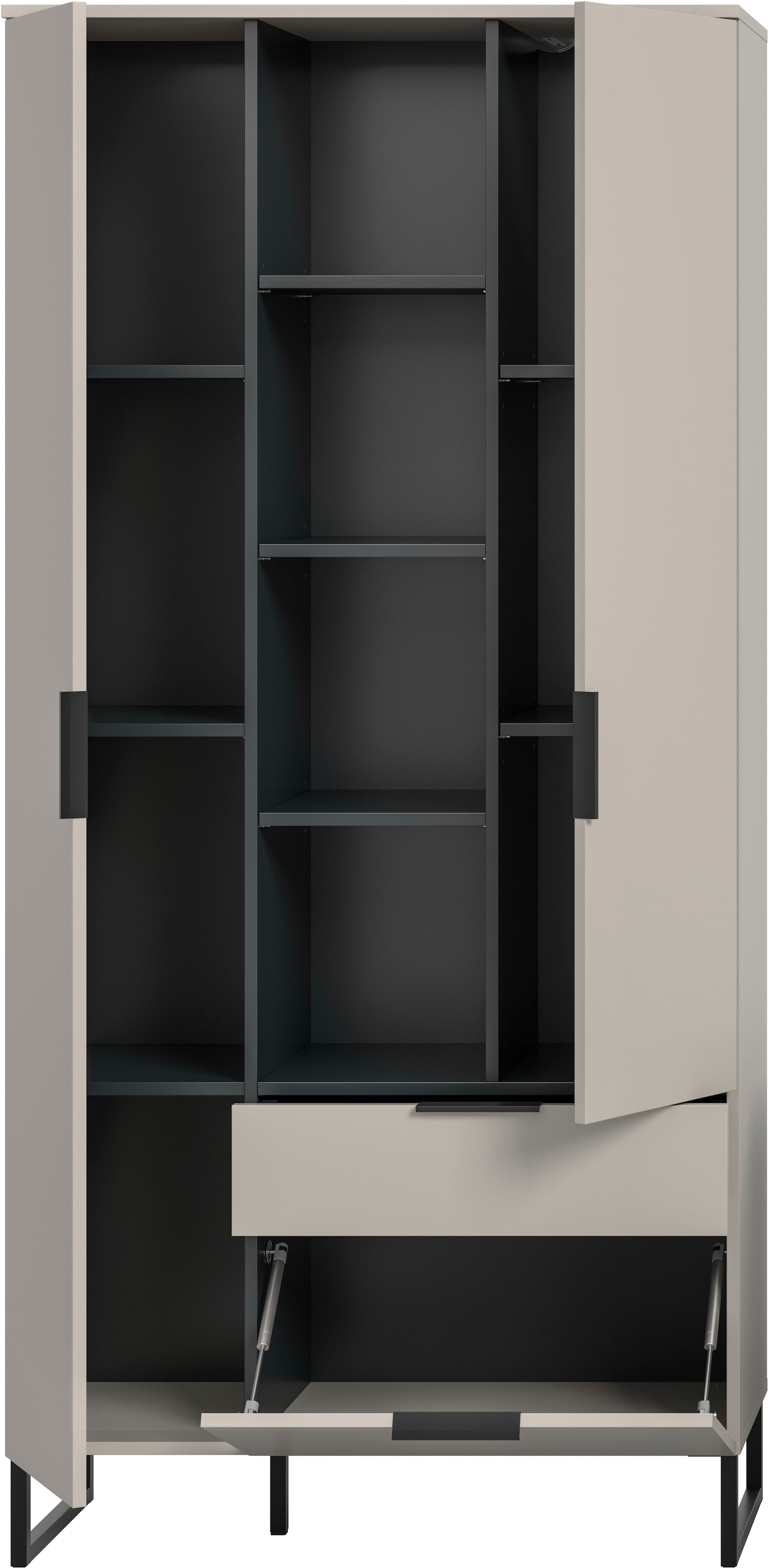 INOSIGN Armoire multi-usages »ADIO, Höhe 192 cm, 2 Türen, 1 Schubkasten, 1 Klappe, mit Metall-Kufen« 1 cuis tlg. Schrank, Wohnzimmerschrank, Hochschrank, Stauraumschrank, Highboard