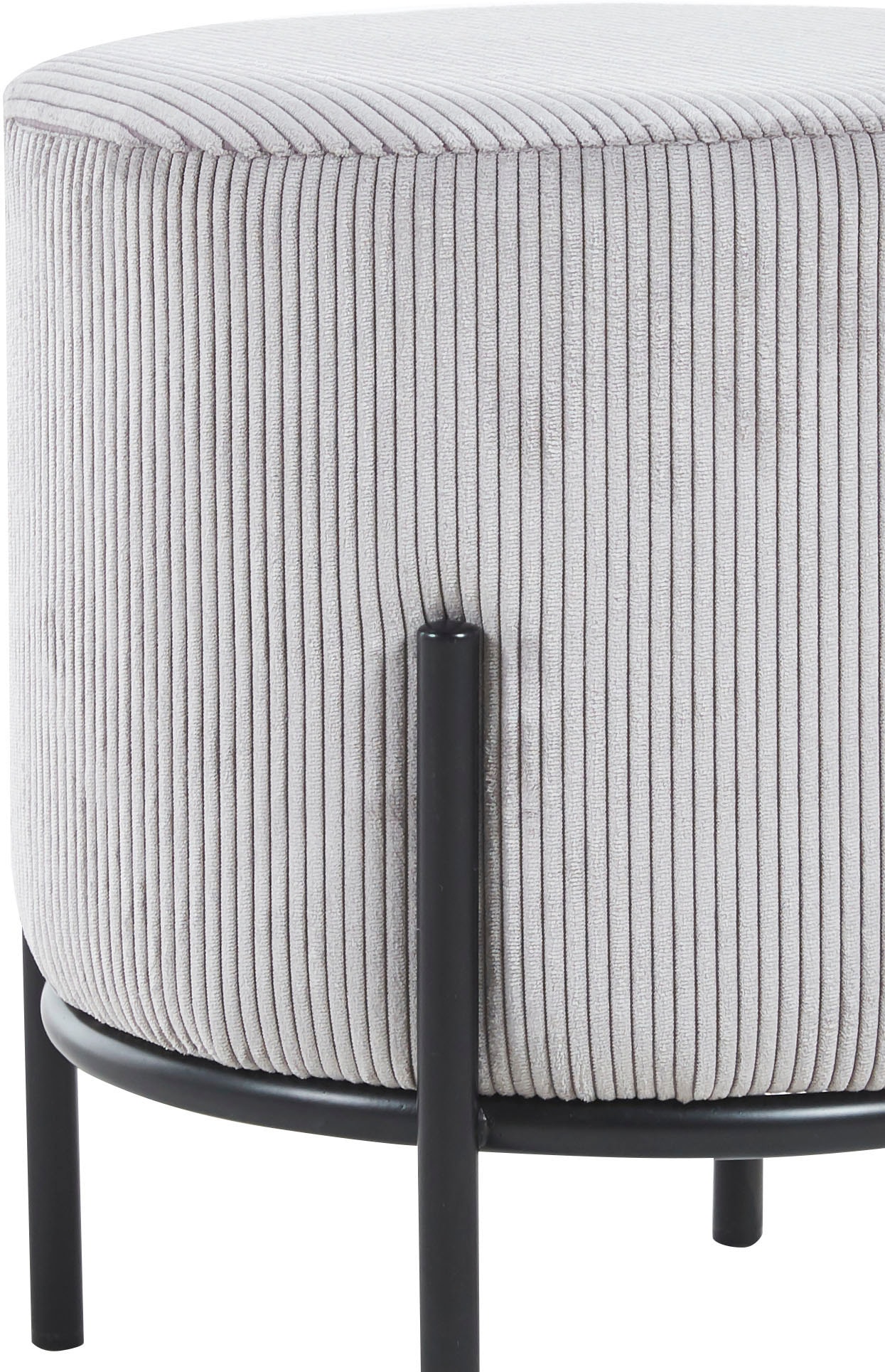 SalesFever Polsterhocker »Komfortabler Polsterhocker« mit Design-Gestell aus schwarzem Metall