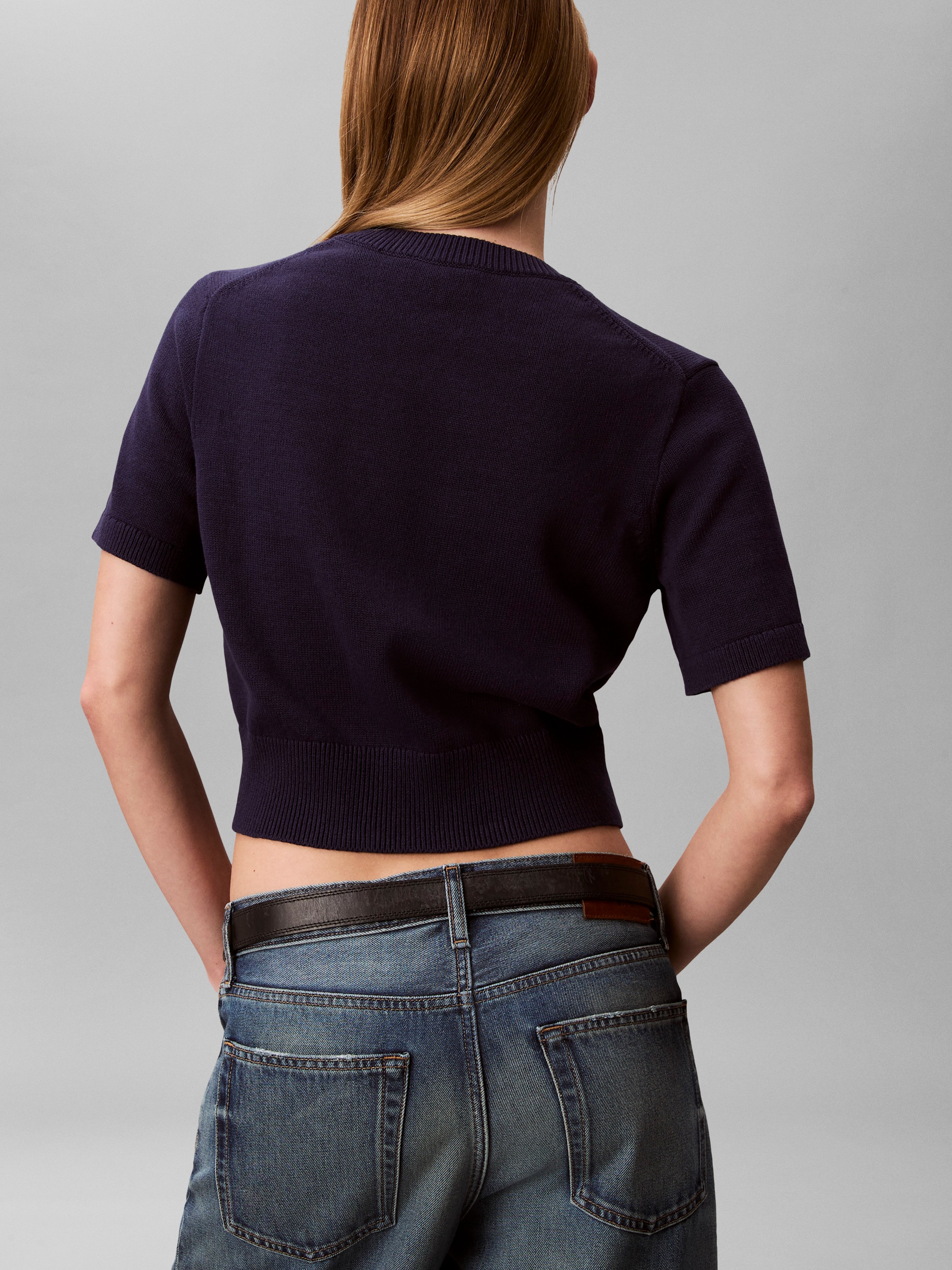 Calvin Klein Jeans Pull à manches courtes Coupe régulière, avec inscription logo