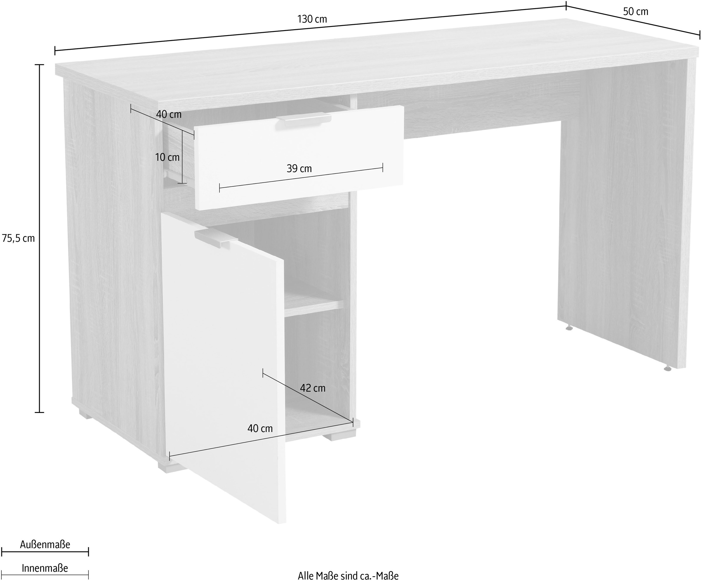INOSIGN Schreibtisch »Jan« in Scandi Optik, Home Office geeignet