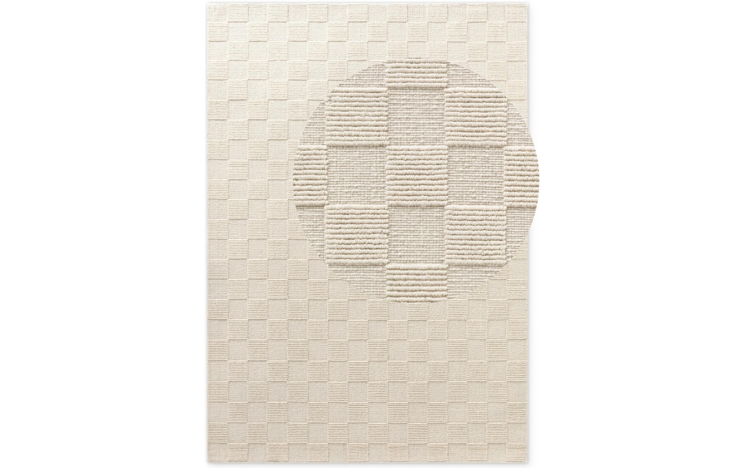 Villeroy & Boch Wollteppich »Scala« rechteckig 10 mm Höhe Handgewebt, Wolle, Kariert, Natur, 3D-Struktur, Karo, Wohnzimmer