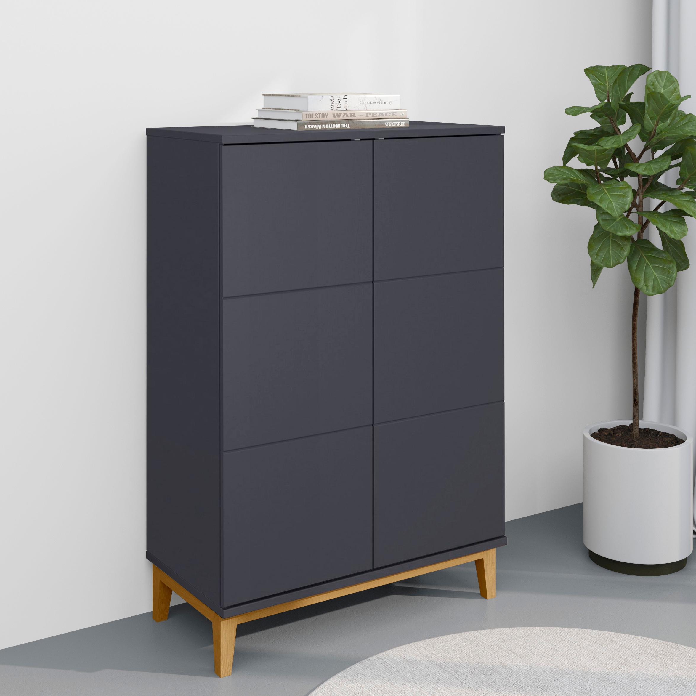 GOODproduct Highboard »Maryd« Hochkommode mit Untergestell in Holzoptik