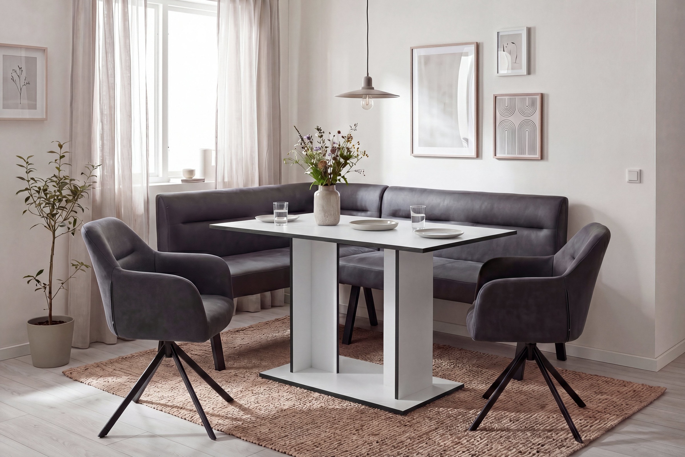 byLIVING Esstisch »TOM« Artisan Eiche oder Weiss, 100 kg, 4 Sitzplätze, Säule: 25 x 56,6 cm