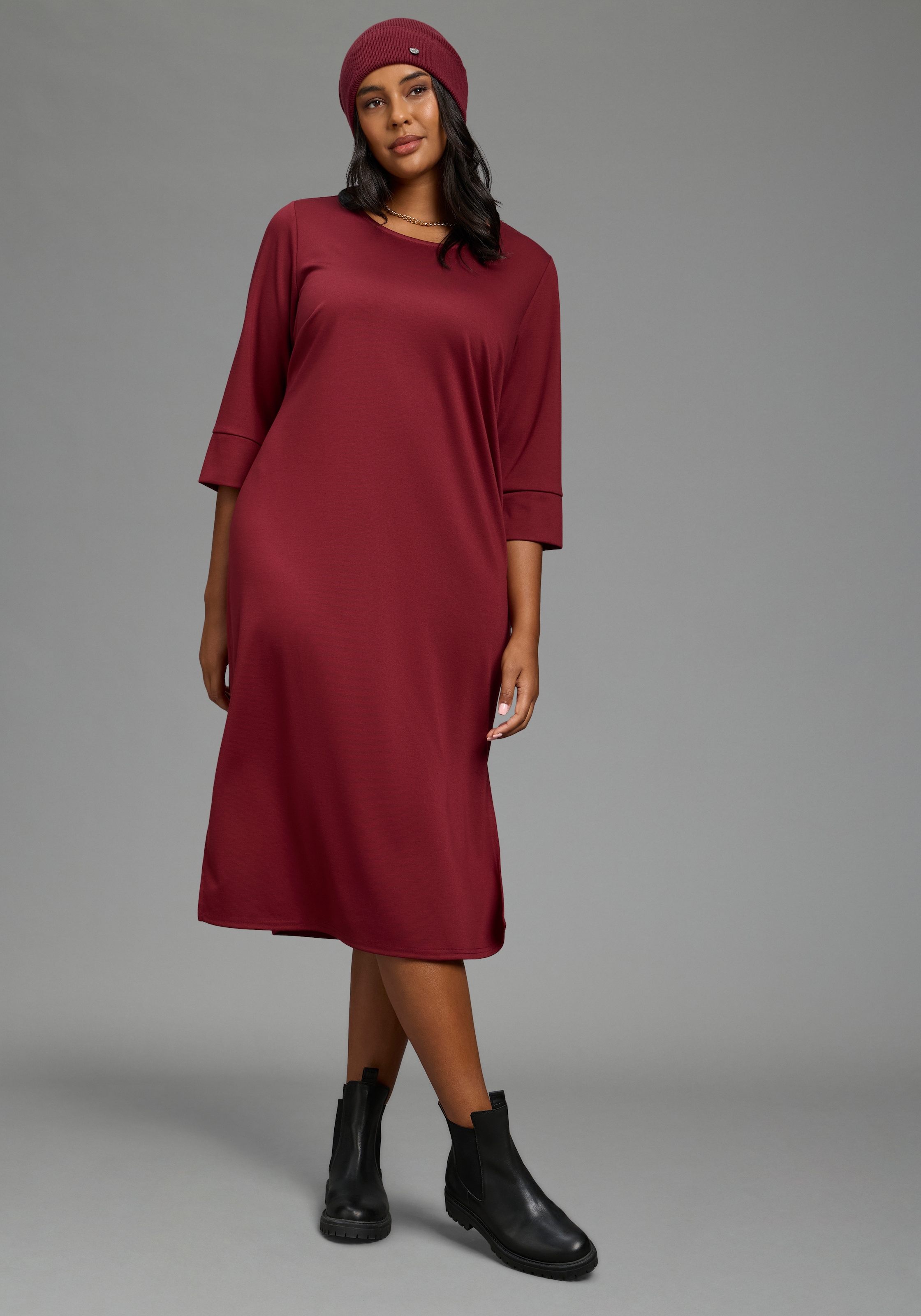 Laura Scott CURVE Midikleid »Grosse Grössen« Midikleid in wadenlanger Schnittform, figurumspielende Passform