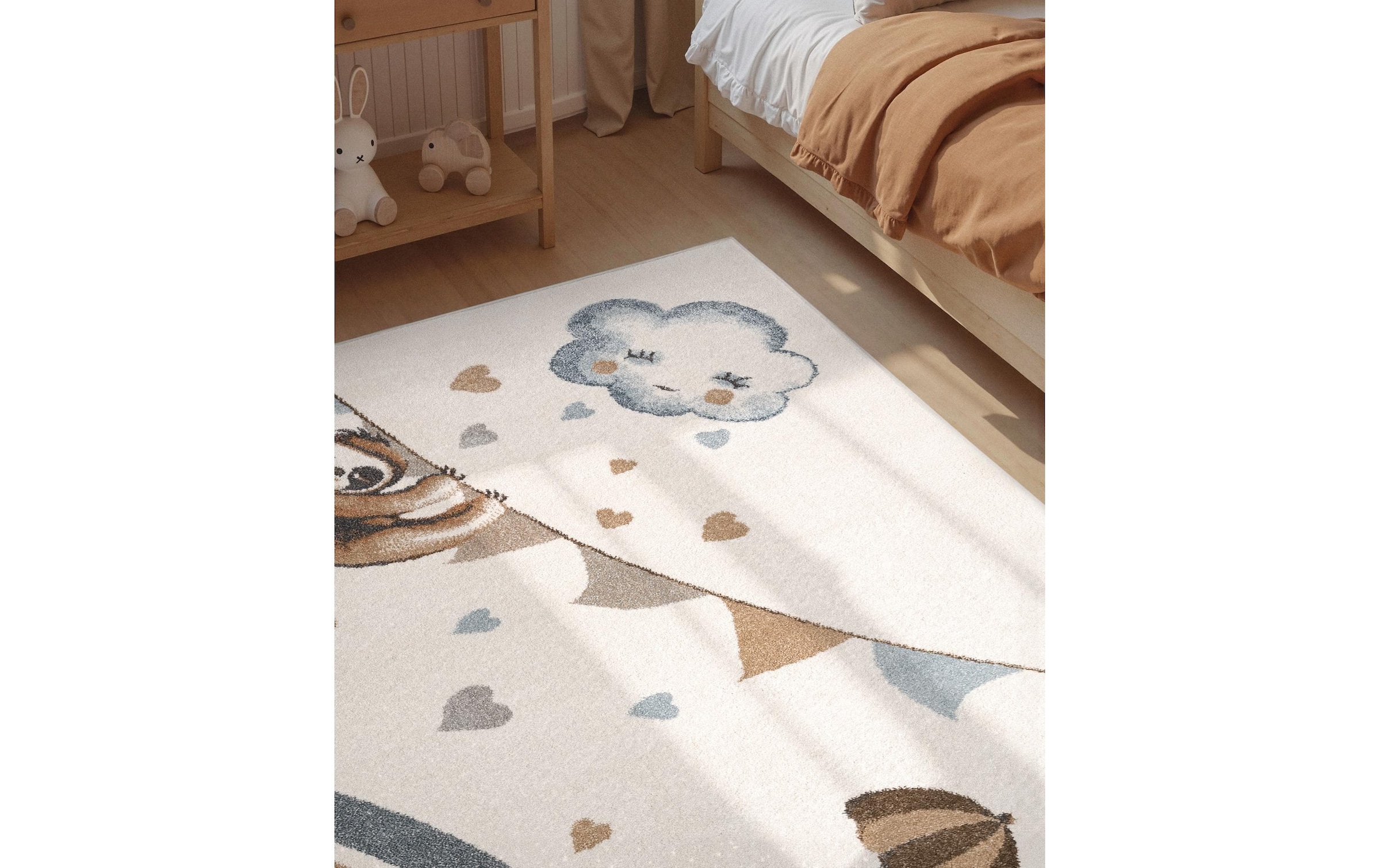 Villeroy & Boch Tapis pour enfants »Walk like an Elephant Rainy Party Teppich« Rectangulaire 9 mm Höhe Spielteppich weich, Kinderzimmer, Boho Kids Spielunterlage, Tieremotiv