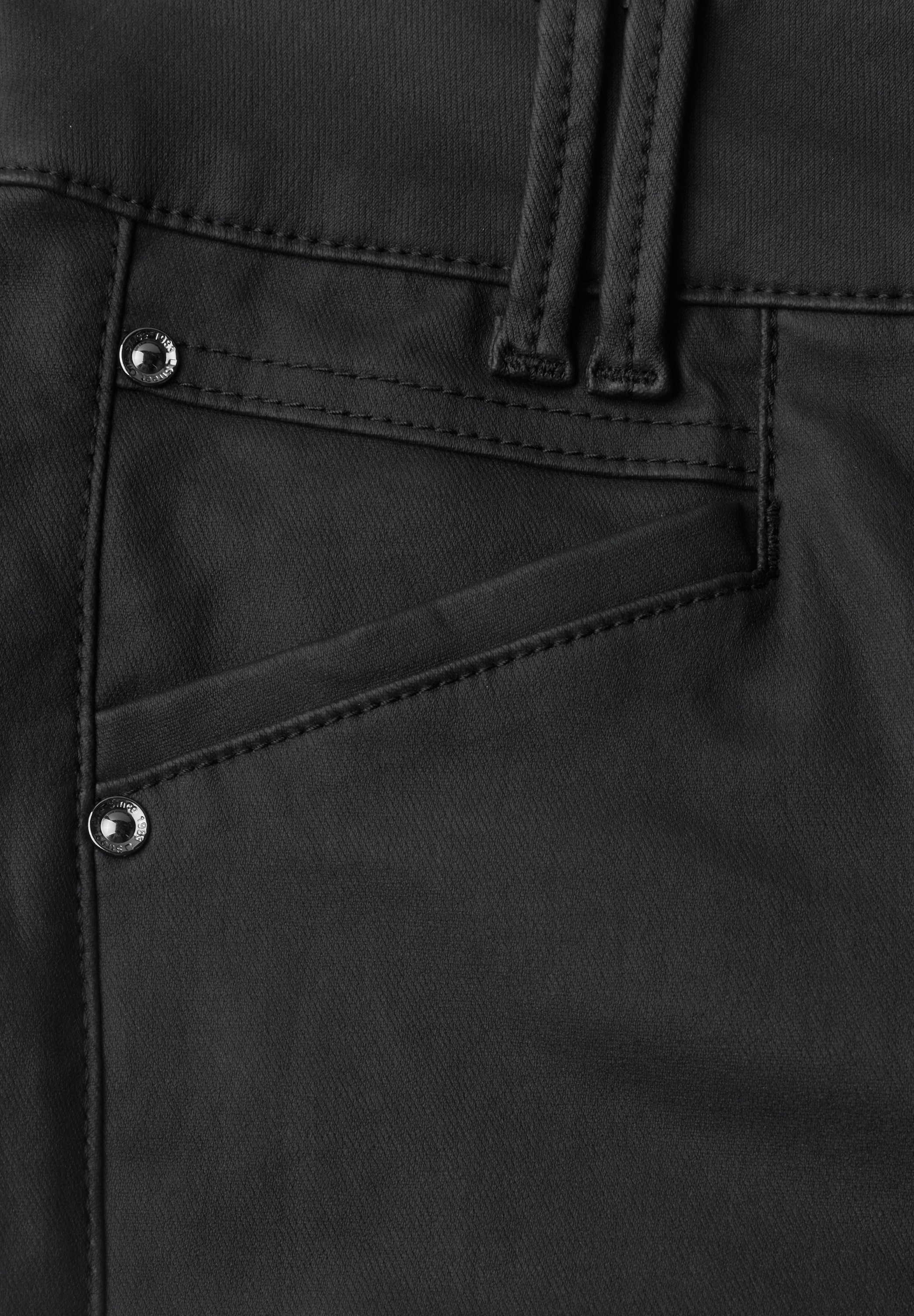 STREET ONE Pantalon imitation cuir »Style York«  pantalon taille mi-haute slim fit aspect cuir
