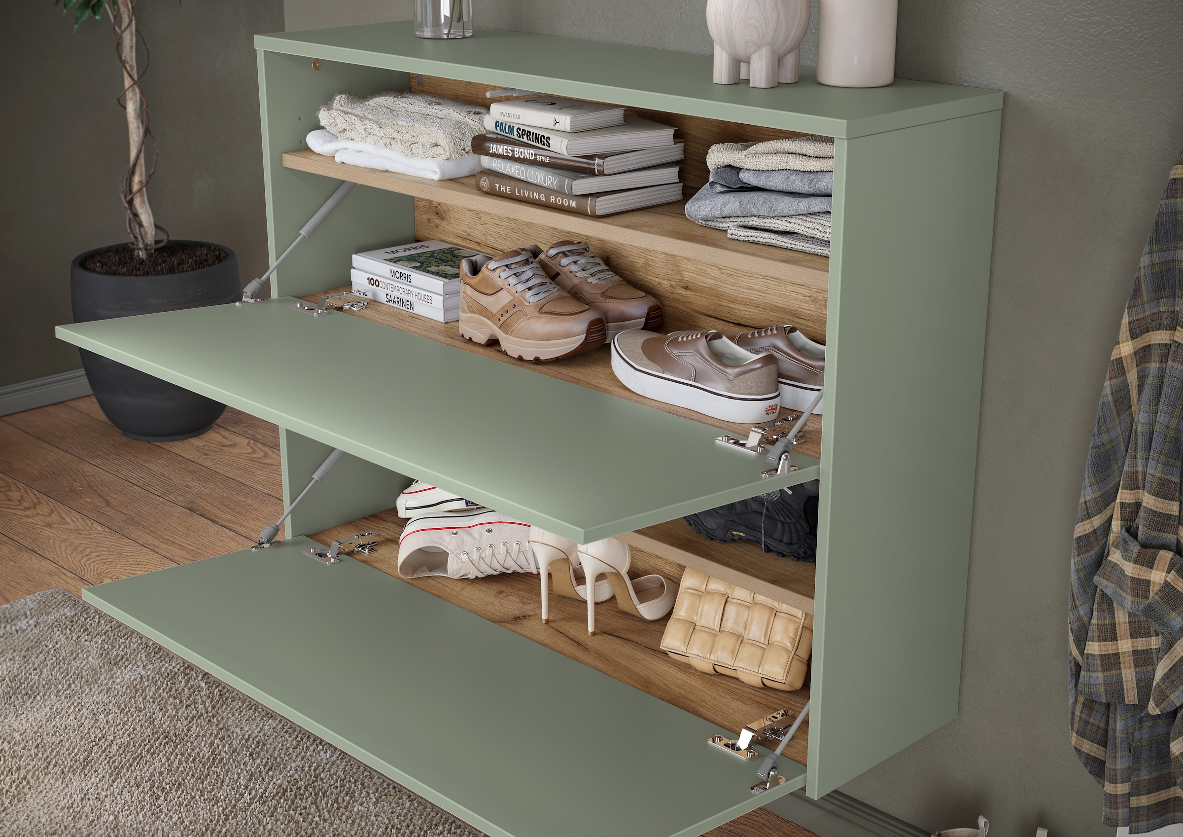 GERMANIA Armoire à chaussures suspendue »Binetto« 1 cuis tlg. Schuhschrank mit Push-to-open Technik