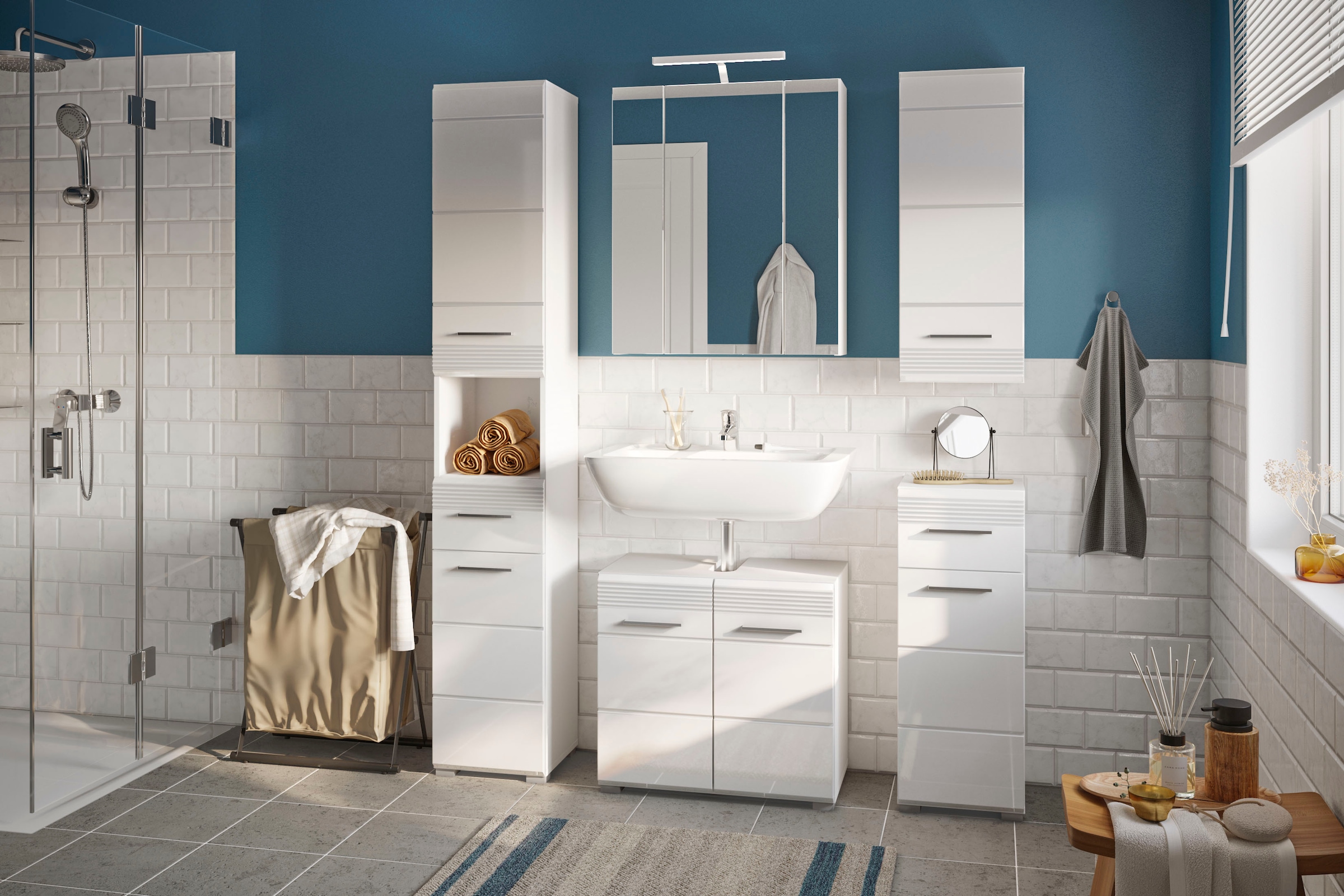 Home affaire Ensemble de meubles de salle de bain »Malmö, 5 teilig, bestehend aus:« Set, 5 cuis tlg.