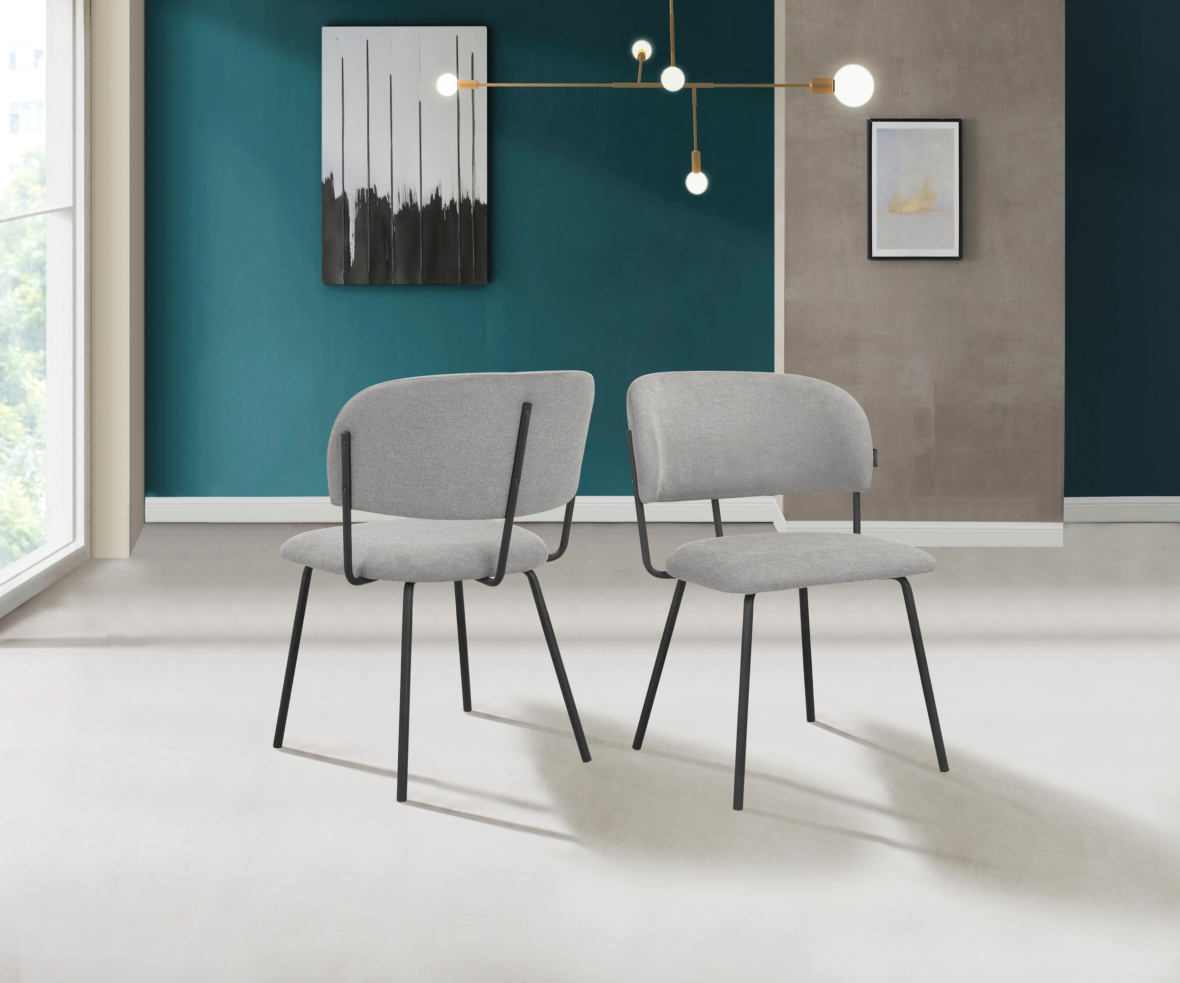 INOSIGN Esszimmerstuhl »Taous« () 2 Stk.Sitz und Rücken mit Polsterung, mit Gestell aus Metall, Sitzhöhe 48 cm