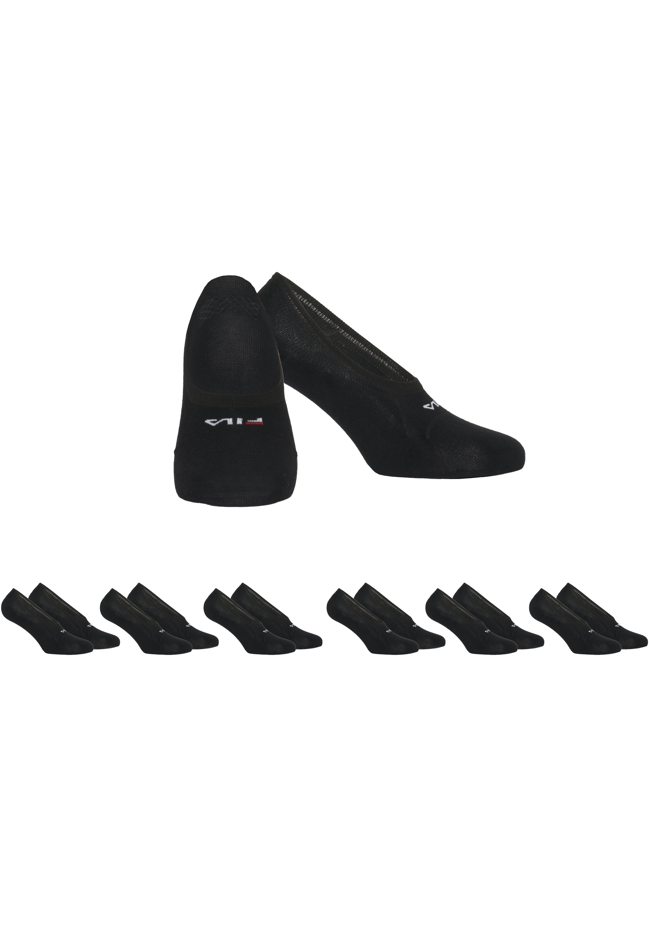 Fila Chaussons »UNISEX GHOST SOCKS« 6 Paar,  mit Logo-Schriftzug, Silikonstreifen an der Ferse für besseren Halt