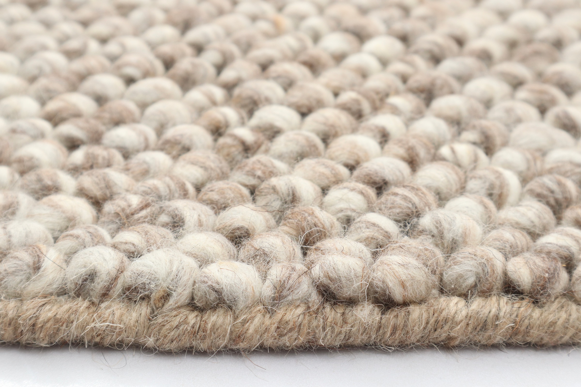 GOODproduct Tapis en laine »Wolly« Rond 14 mm Höhe Wolle, handgewebt, Handweb Teppiche, Wohnzimmer, Schlafzimmer