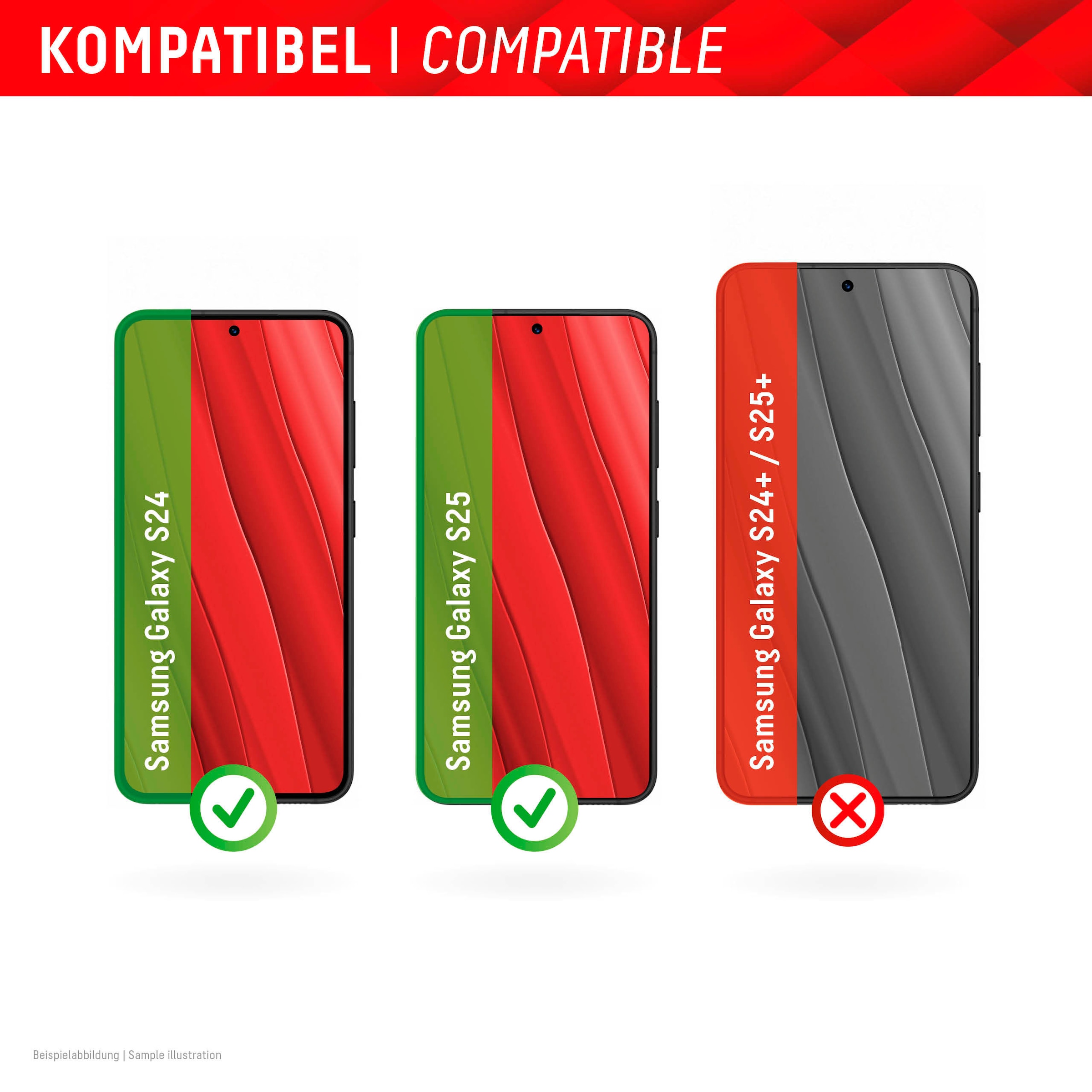 Displex Displayschutzglas »Smart Glass« für Samsung Galaxy S24;Samsung Galaxy S25 Displayschutzfolie Displayschutz kratzer-resistent 9H unzerbrechlich