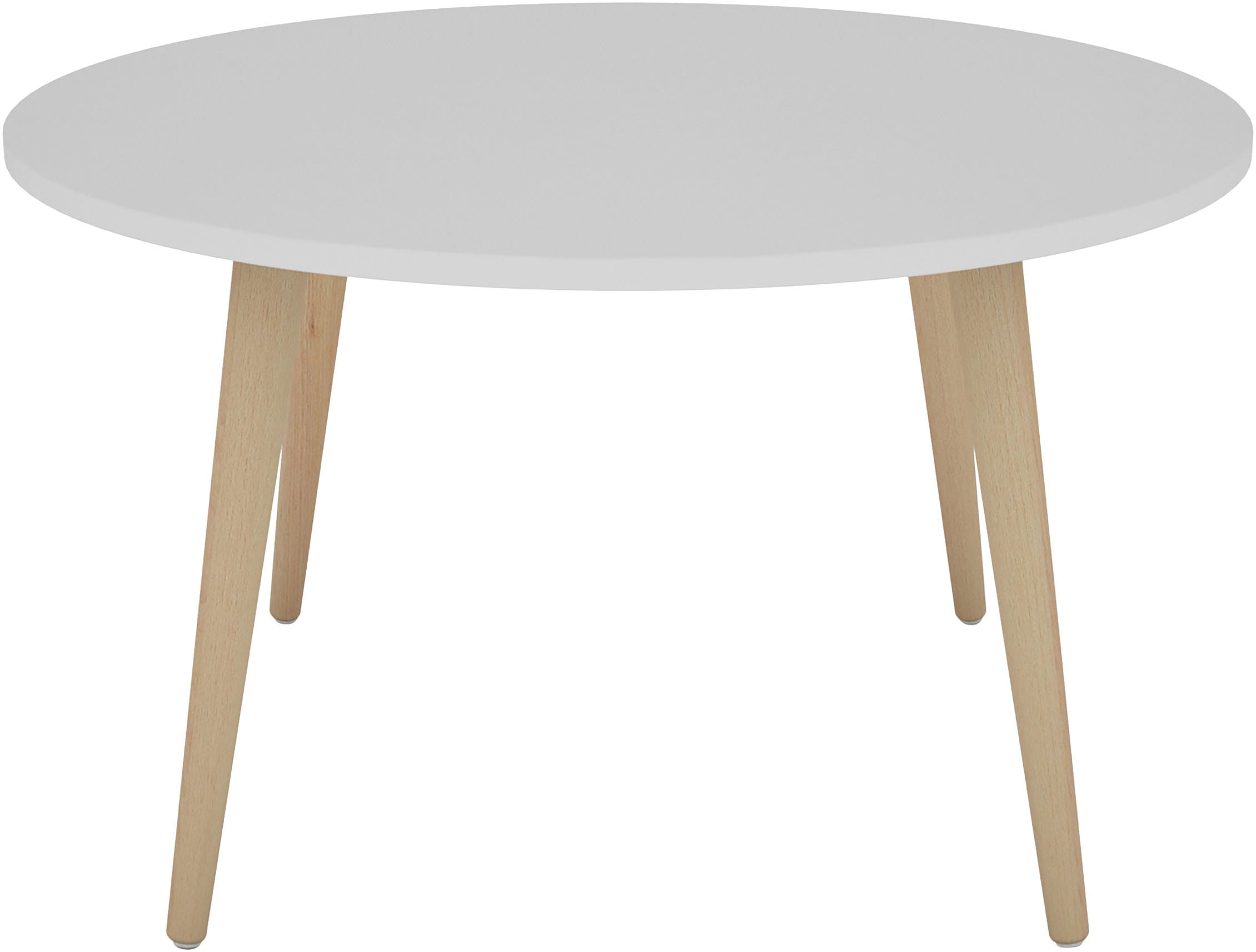 byLIVING Couchtisch »LASSE« Tischplatte weiss, Gestell Buche natur, Breite: 80 cm