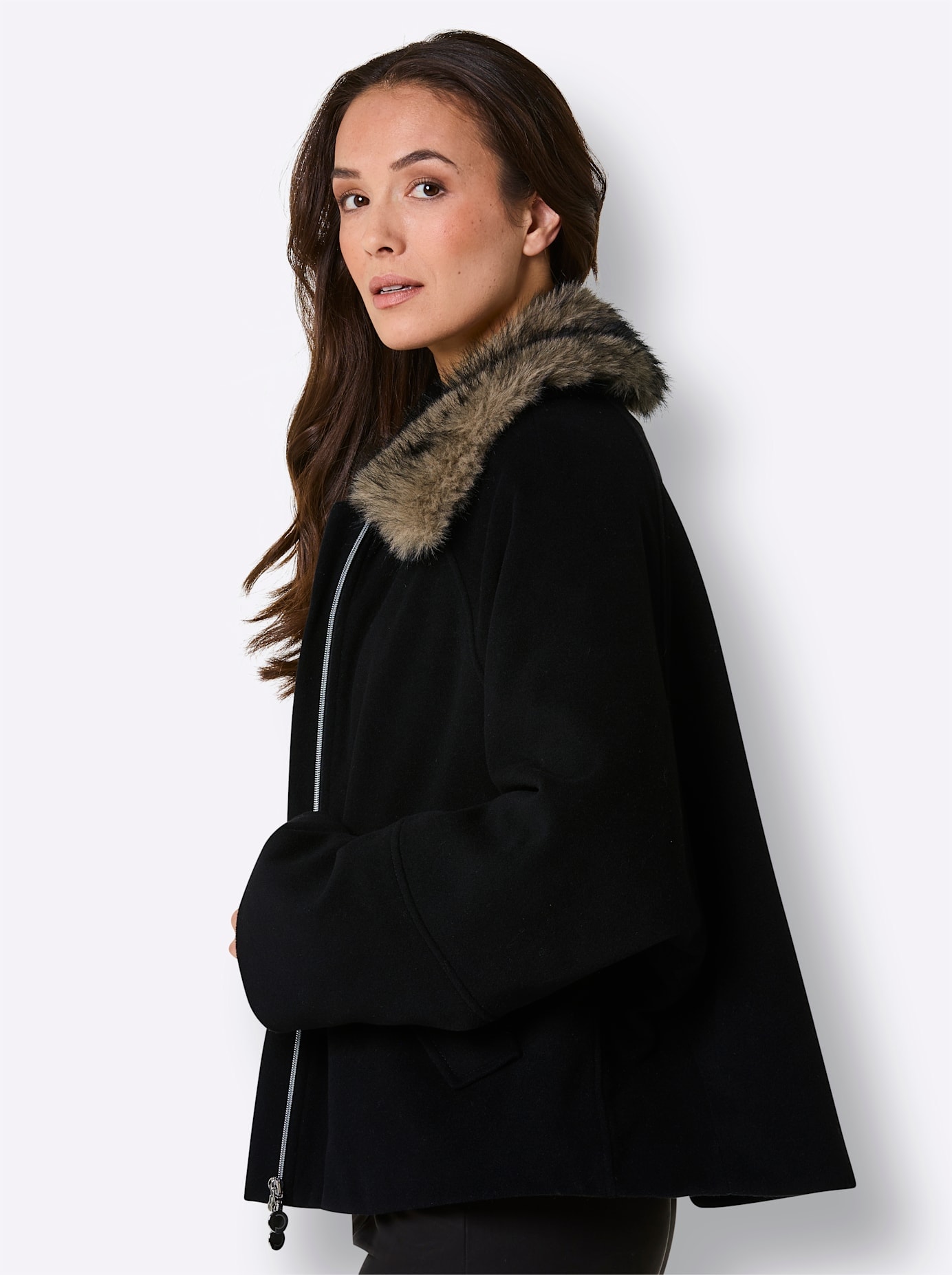 CREATION L PREMIUM Veste en laine ohne Kapuze