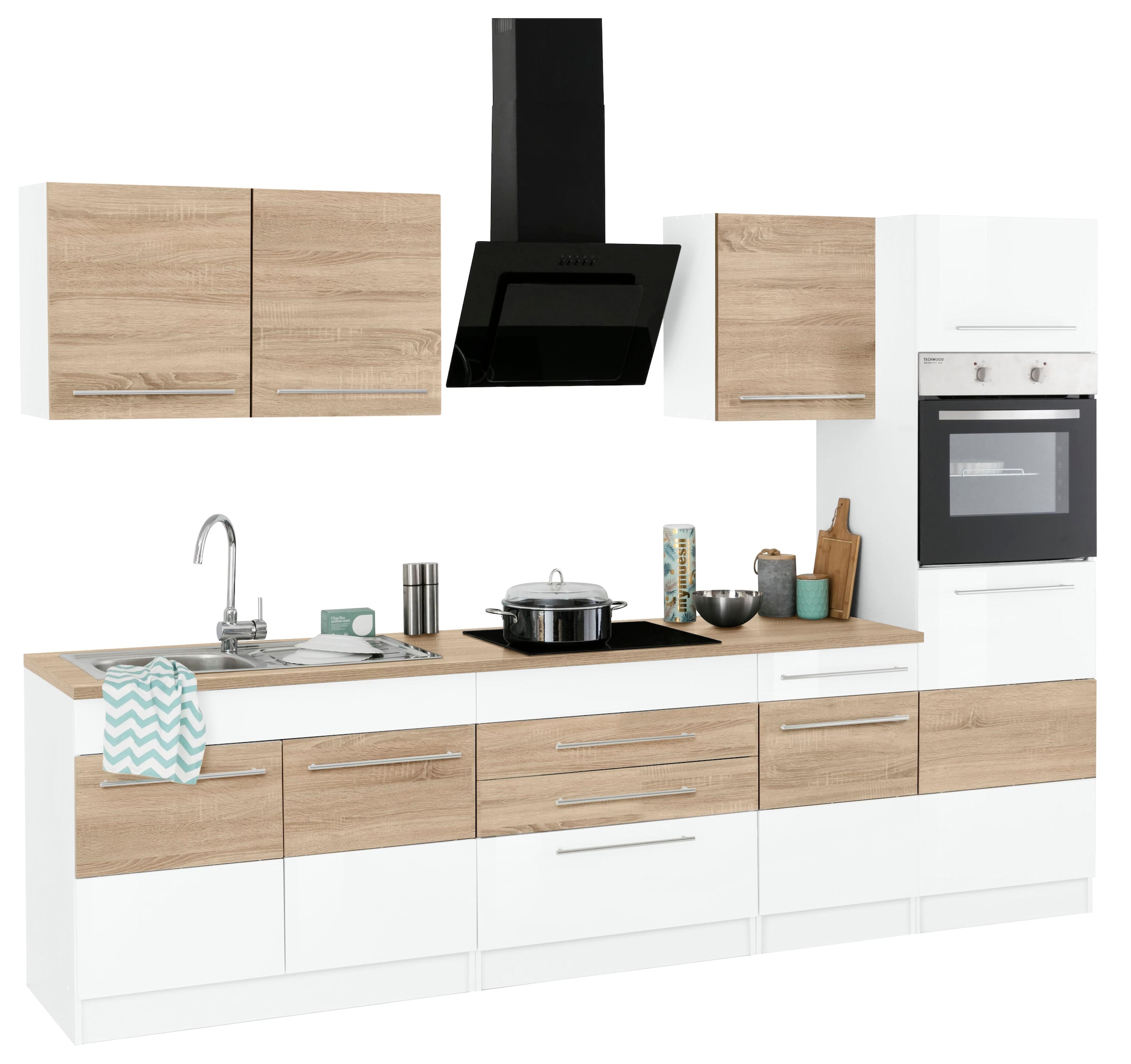 KOCHSTATION Kitchenette »KS-Trient« largeur 290 cm, avec ou sans appareils électriques, avec plan de travail
