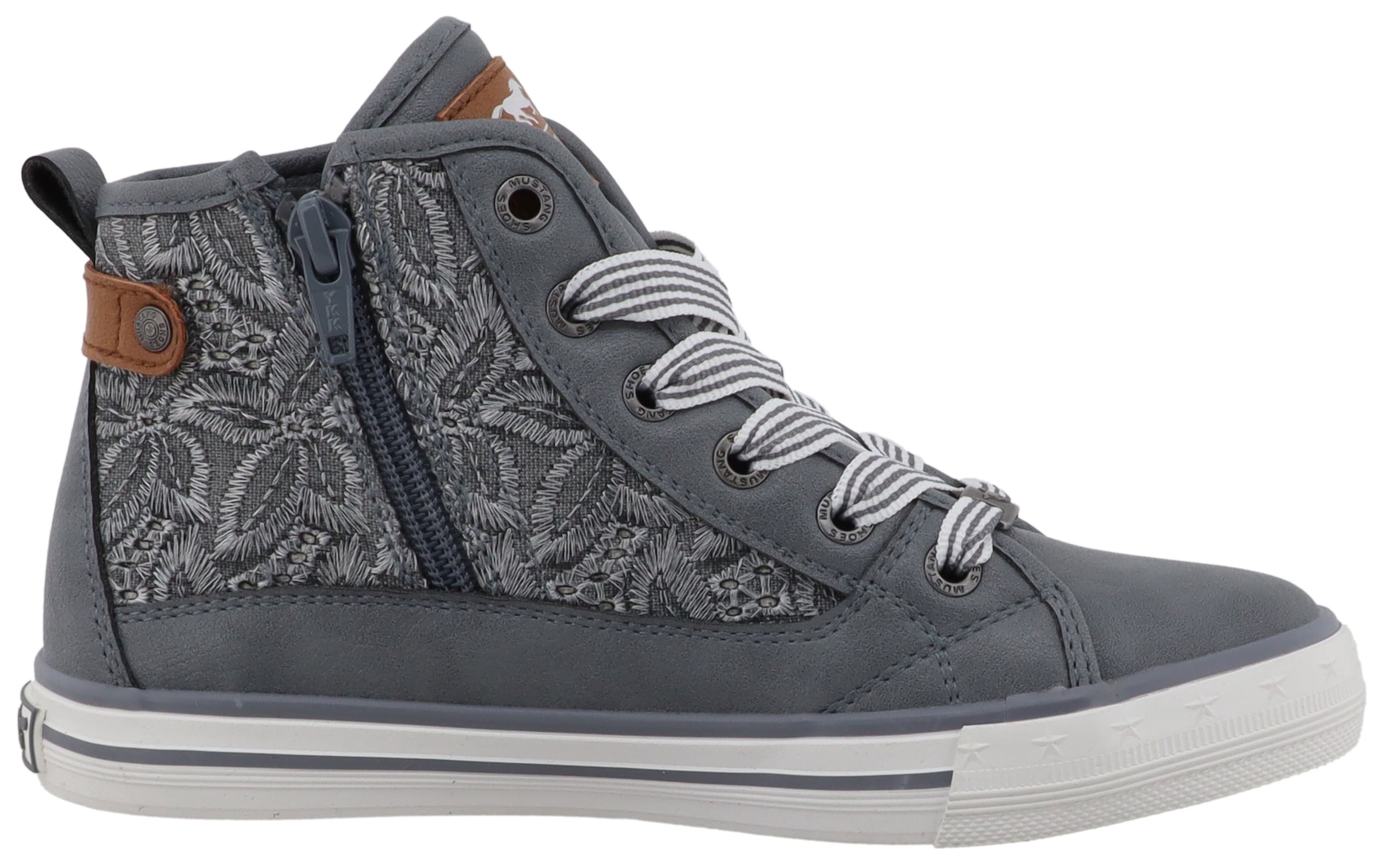 Mustang Shoes Sneakers »Gaspare«  Bottines à lacets, chaussure de loisirs avec jolie broderie florale
