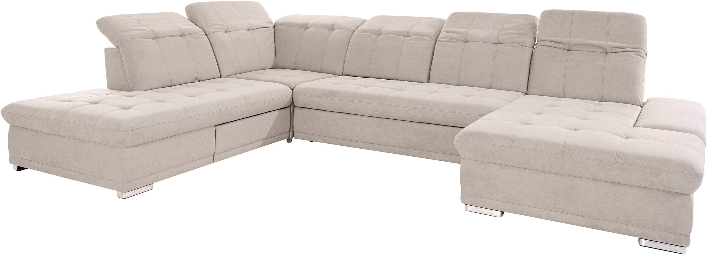 COTTA Wohnlandschaft »Holiday U-Form mit Sitztiefen-, Armteil- und Kopfteilverstellung« wahlweise mit Bettfunktion & Bettkasten