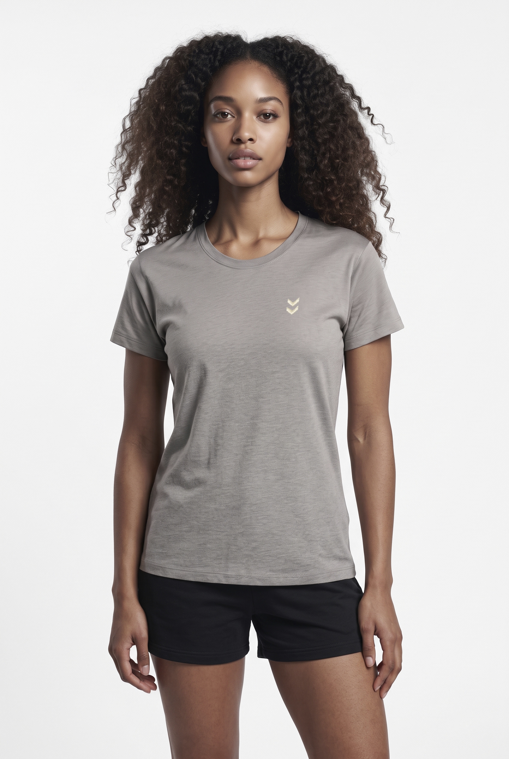hummel T-shirt »HMLPULSE W T-SHIRT« avec finition droite, design manches courtes, sans col, coupe normale
