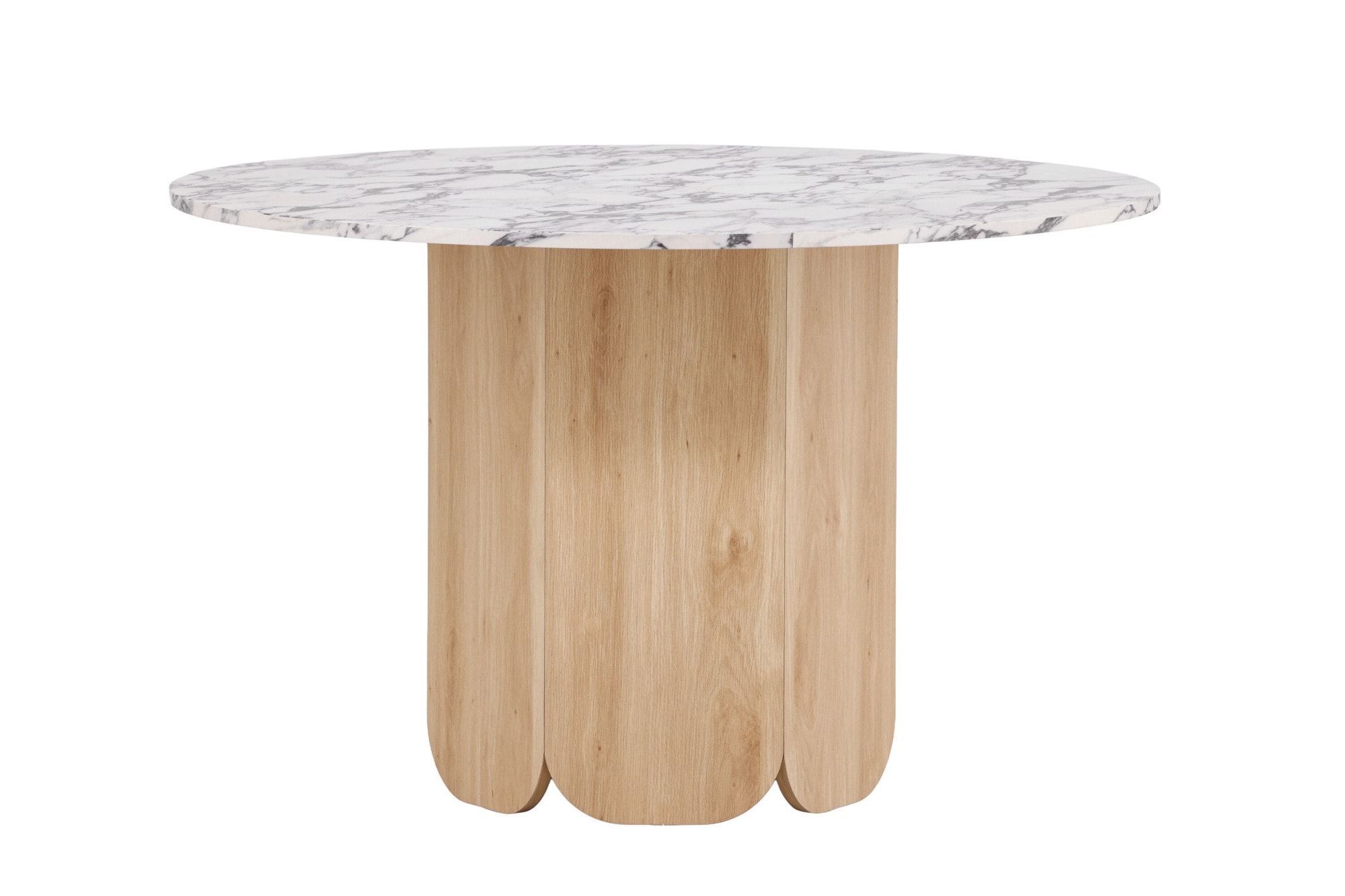 Venture Home Esstisch »Tekla, runder Esstisch, gerippter Säulenfuss, Ø 120 cm« Esszimmertisch, MDF, Papierlaminat, zentraler Mittelfuss, geräumig