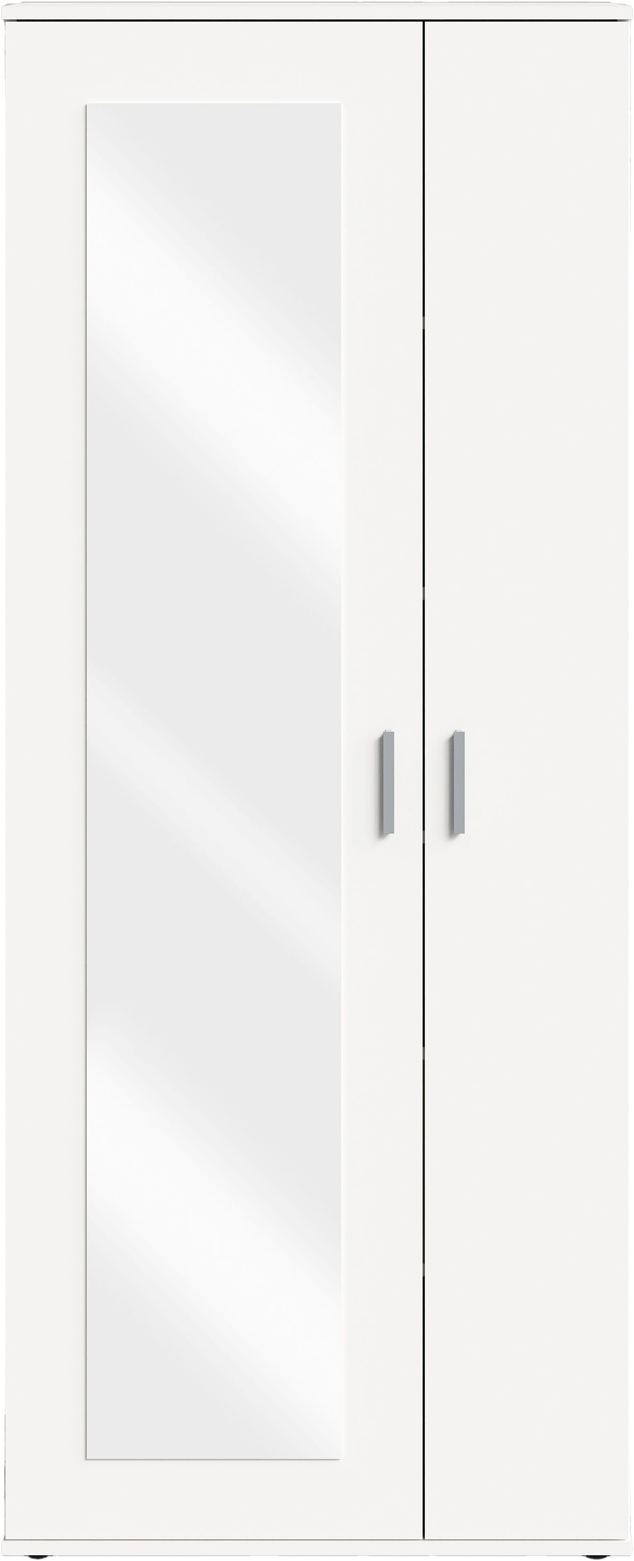FMD Armoire de rangement armoire de couloir, armoire de bureau, étagères réglables, avec/sans miroir, larg. : 74 cm