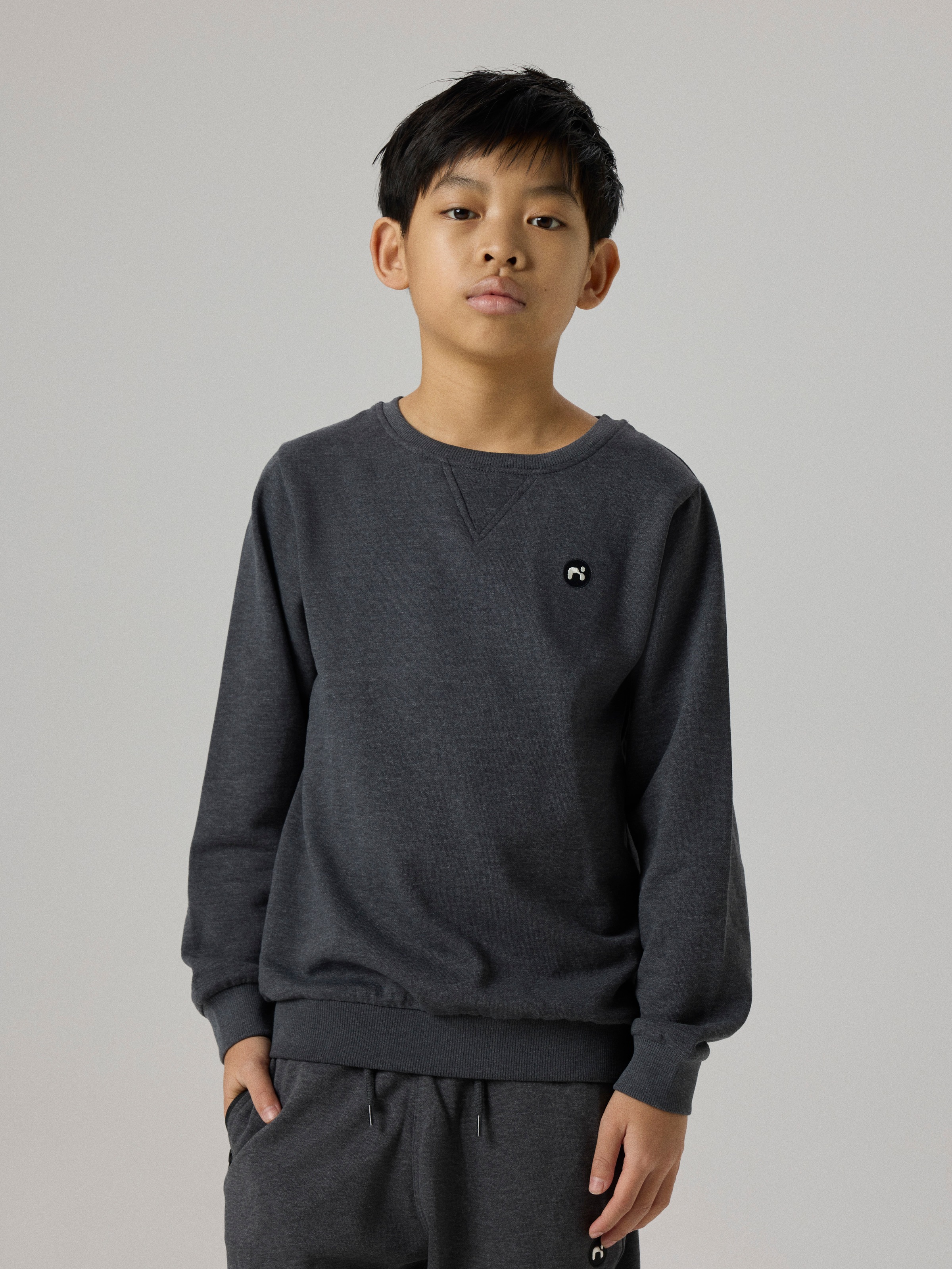 Name It Sweat-shirt »NKMVIMO für Jungen mit Bündchen und klassischer Form«, uni, décontracté, coupe régulière, mélange coton, col rond
