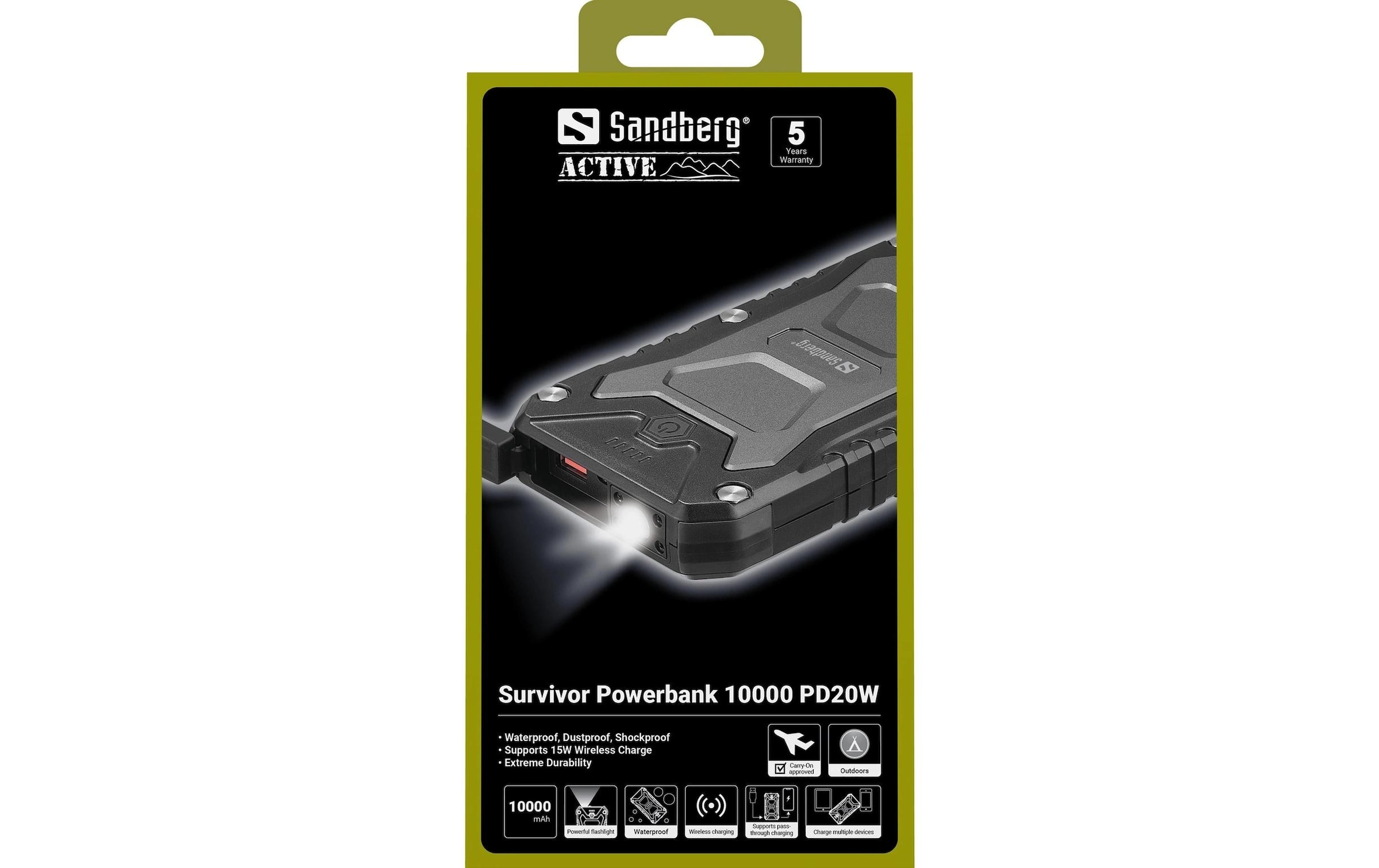 Sandberg Banque d'énergie »Survivor 10000 mAh« Wireless Charger