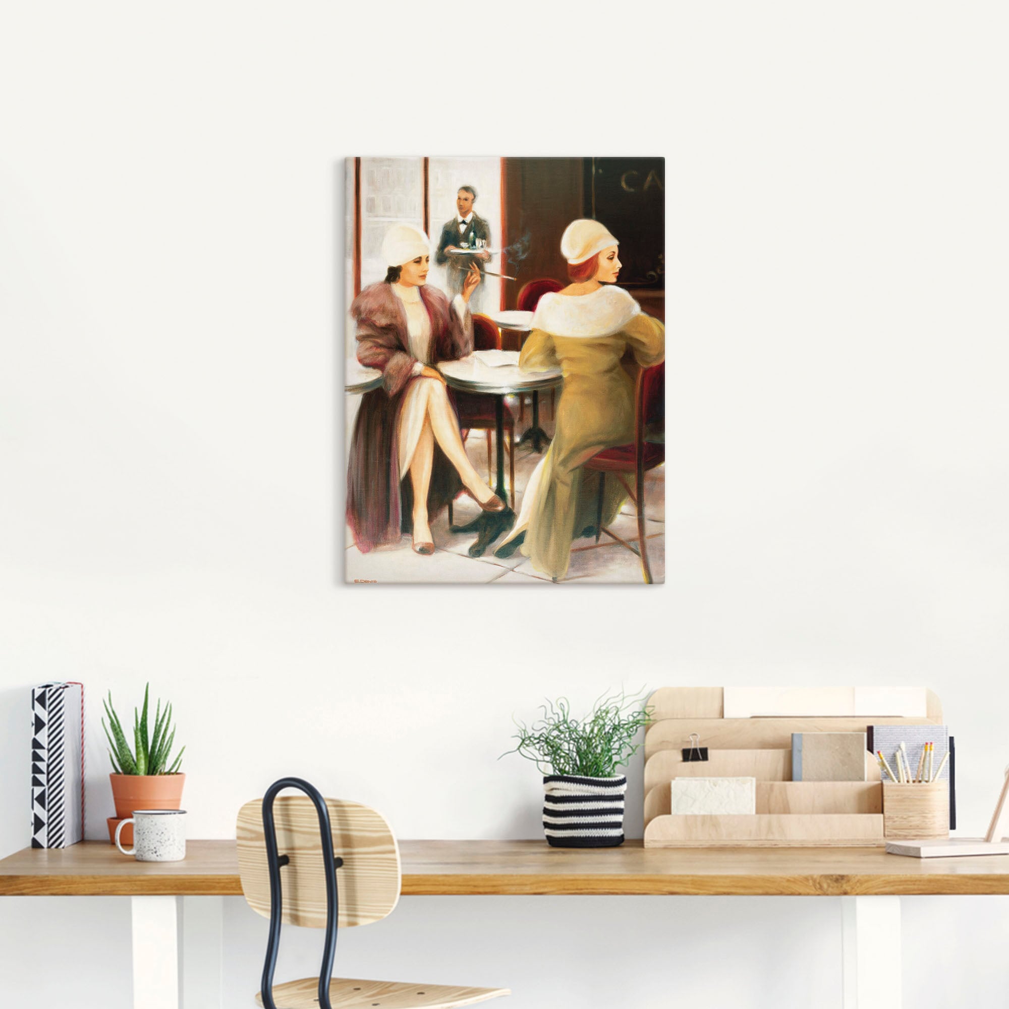 Artland Leinwandbild »Cafe I« Frau 1 Stk. tlg. auf Holzrahmen gespannt