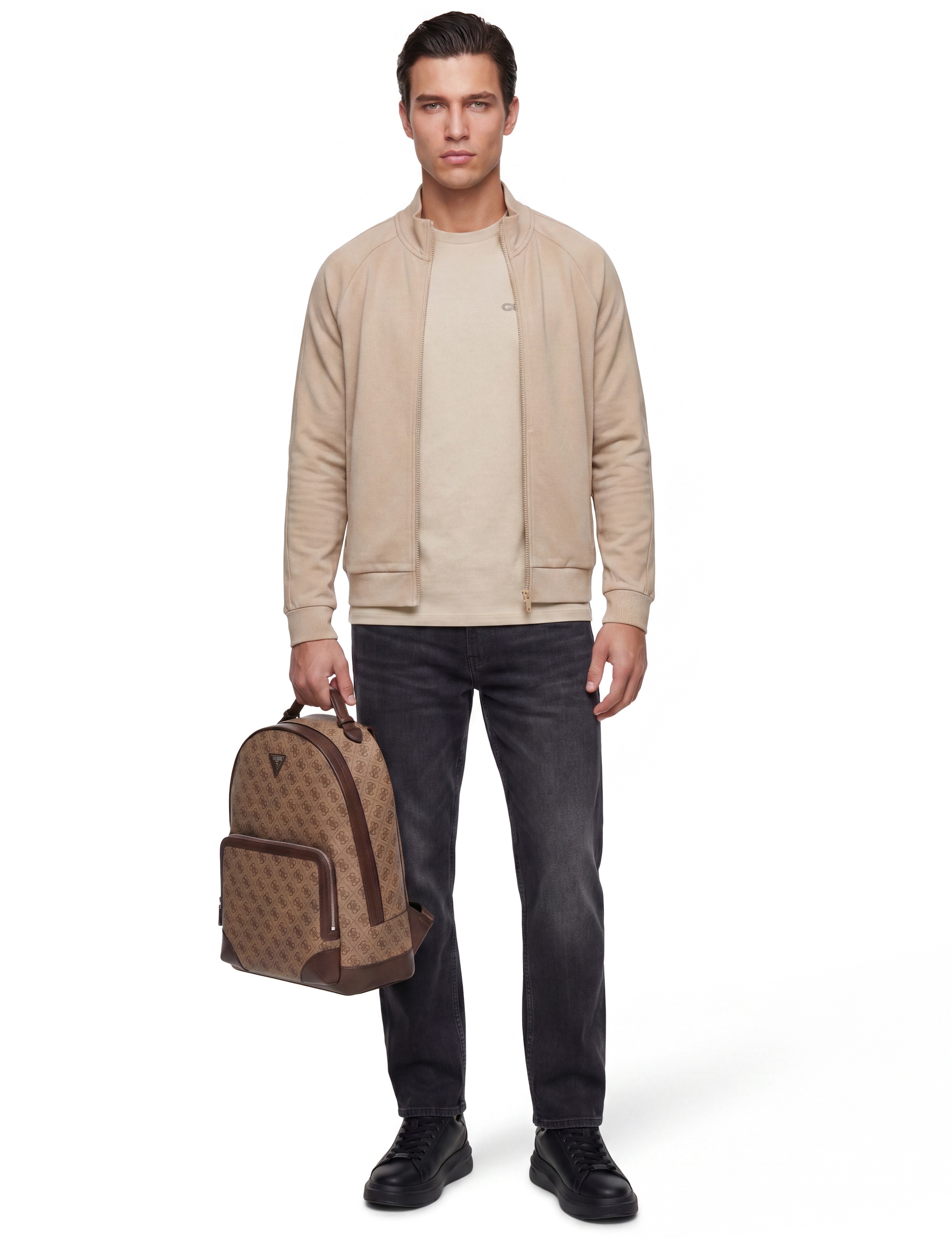 Guess Sac à dos »MILANO BACKPACK« Cityrucksack, Freizeitrucksack mit Reissverschluss-Vordertasche