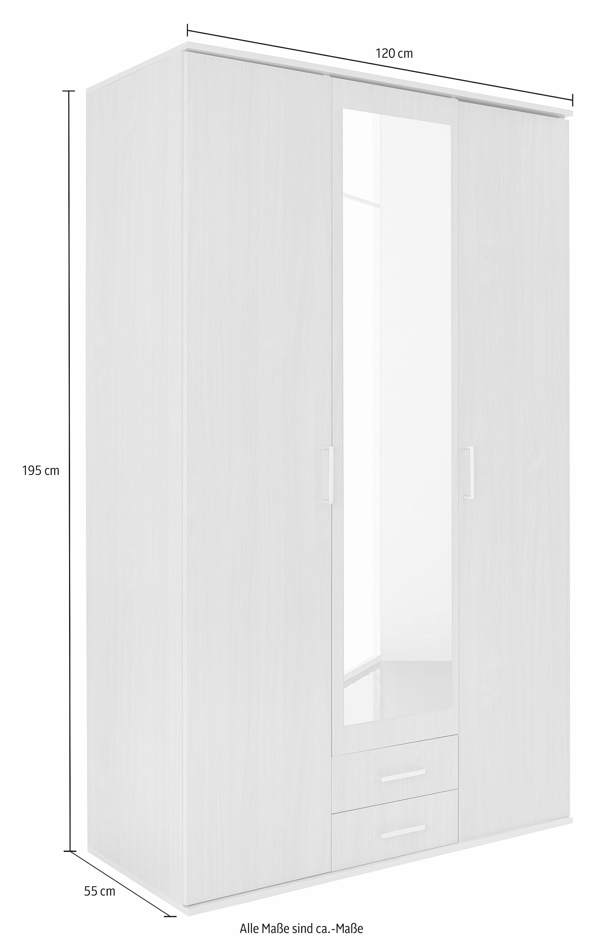 Schlafkontor Armoires à vêtements »Karl Drehtürenschrank Schlafzimmerschrank mit Spiegel Garderobe« in 2 Breiten, mit zusätzlichen Einlegeböden TOPSELLER