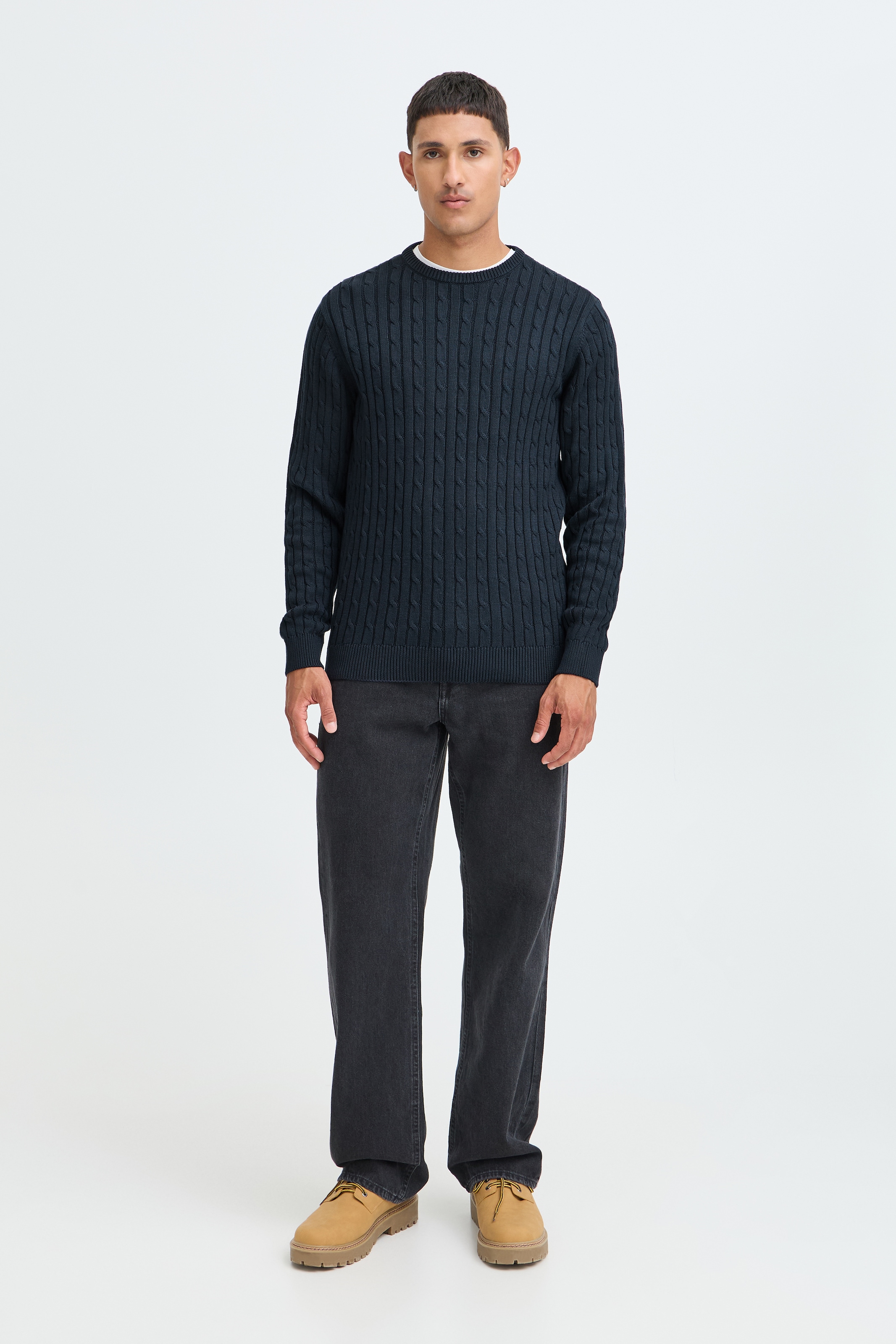 Blend Pull à col rond »BHCURT PULLOVER« coton, coupe régulière