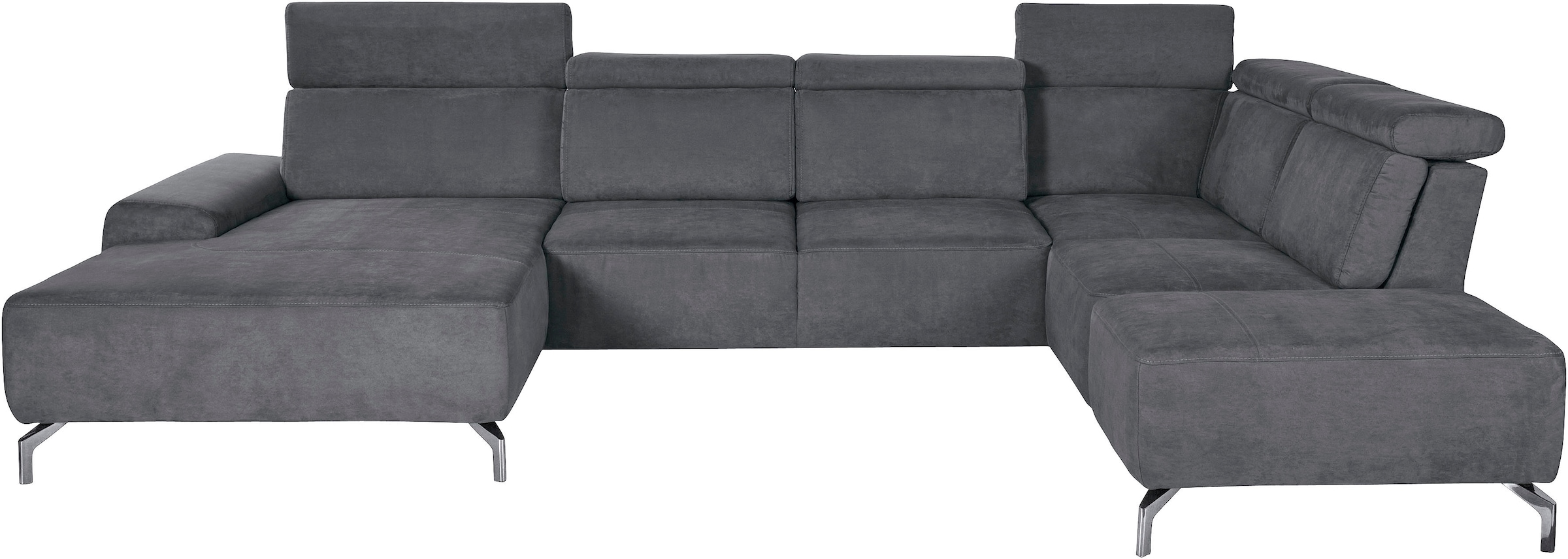 sit&more Wohnlandschaft »Gizeh U-Form« 15 cm Fusshöhe, inklusive Sitztiefenverstellung und Kopfteilverstellung