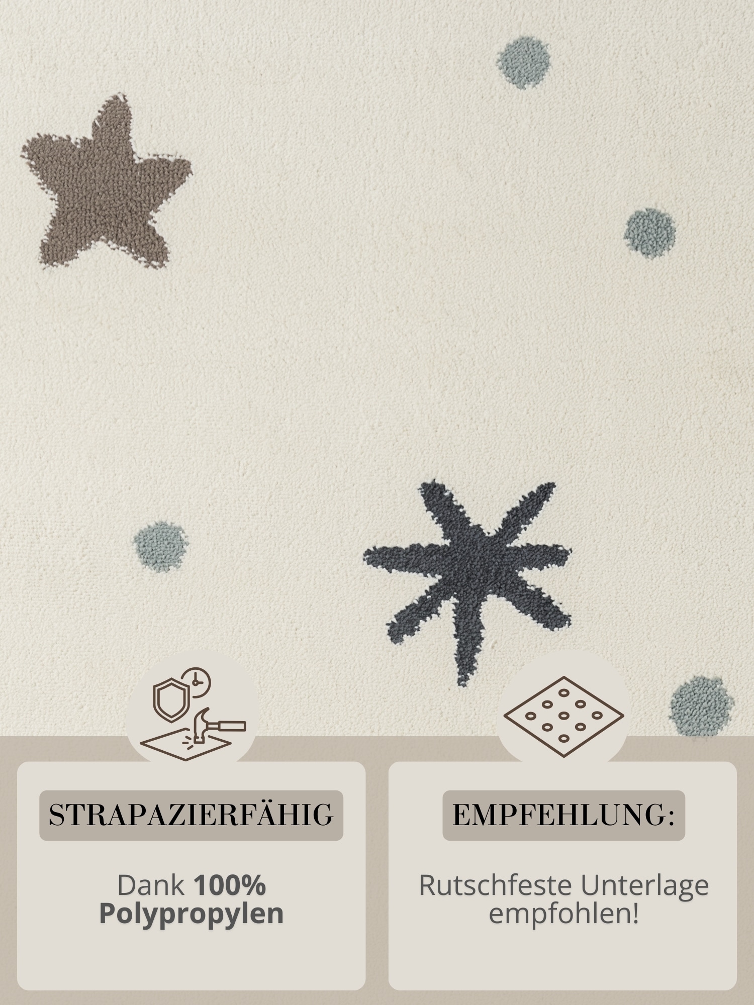 HANSE Home Tapis pour enfants »Moony« Rectangulaire 10 mm Höhe Pflegeleicht, Weich, Kinderzimmer, Spielteppich, Spielunterlage