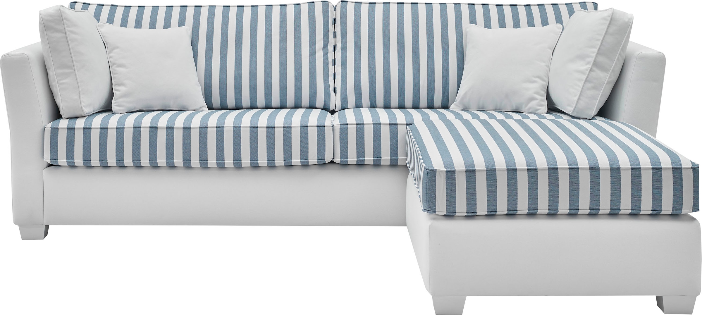 Home affaire Coin rembourré »CALIFORNIA« maritimer Landhausstil, Ecksofa, Hocker links / rechts montierbar