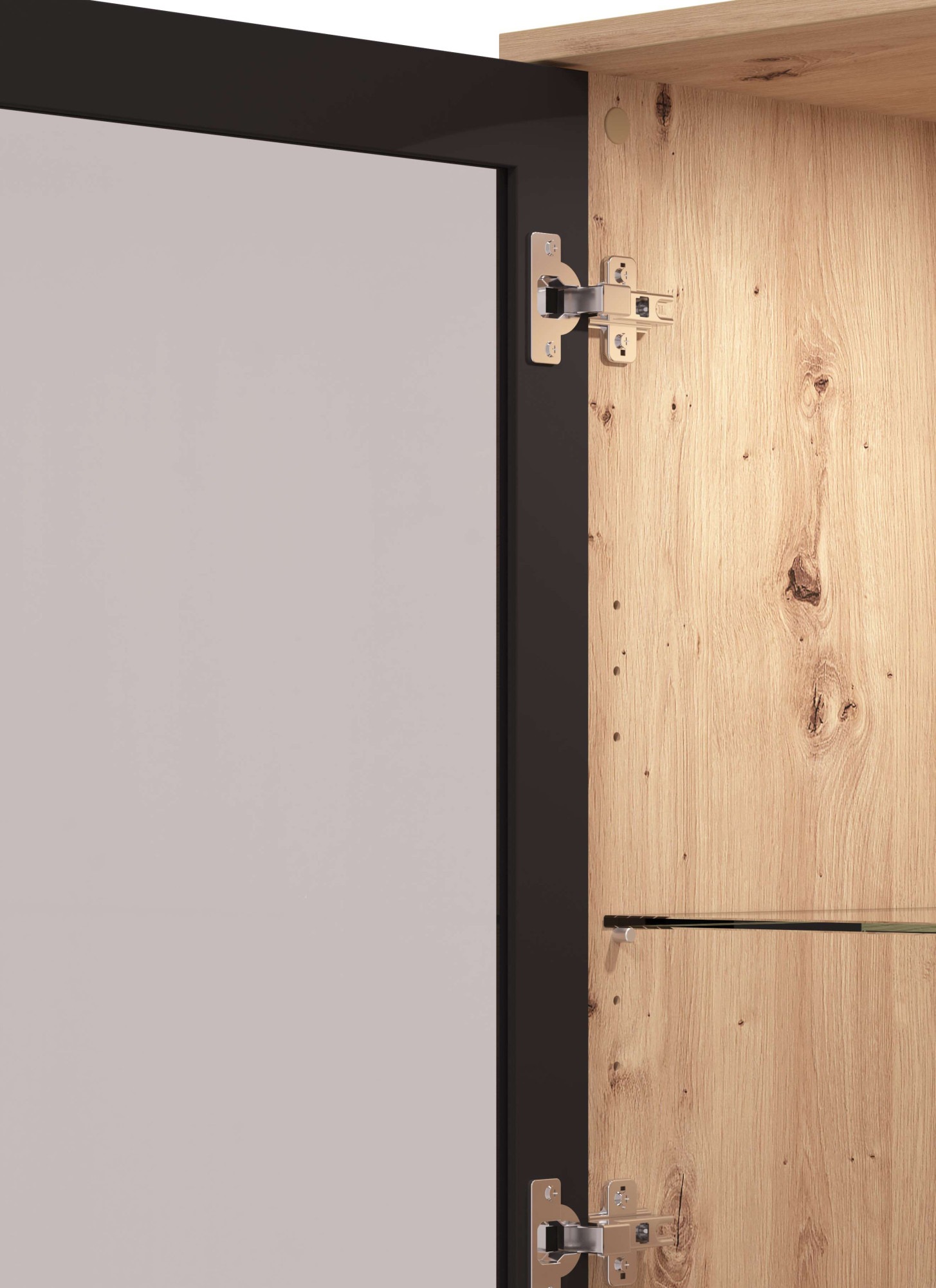 Home affaire Vitrines »Mayenne Vitrinenschrank, Standvitrine, Showcase, B/H: 54,5/195 cm« Holztür mit Rillen-Optik, Glastür, Modernes Design