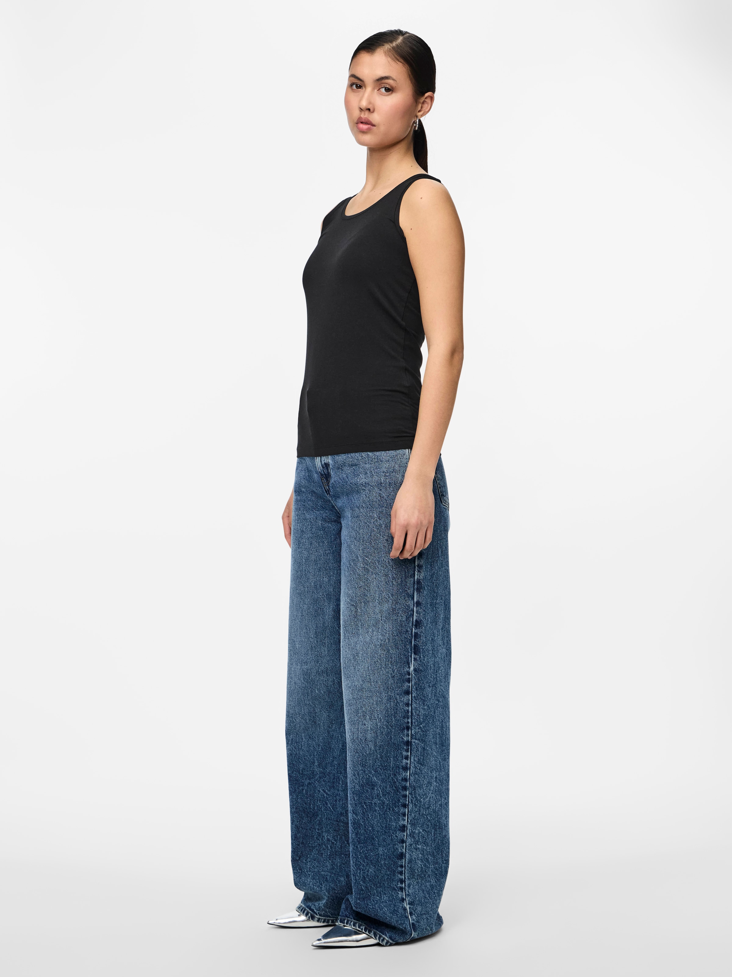 pieces Débardeur »PCSIRENE TANK TOP JRS NOOS« Mélange de coton, coupe slim