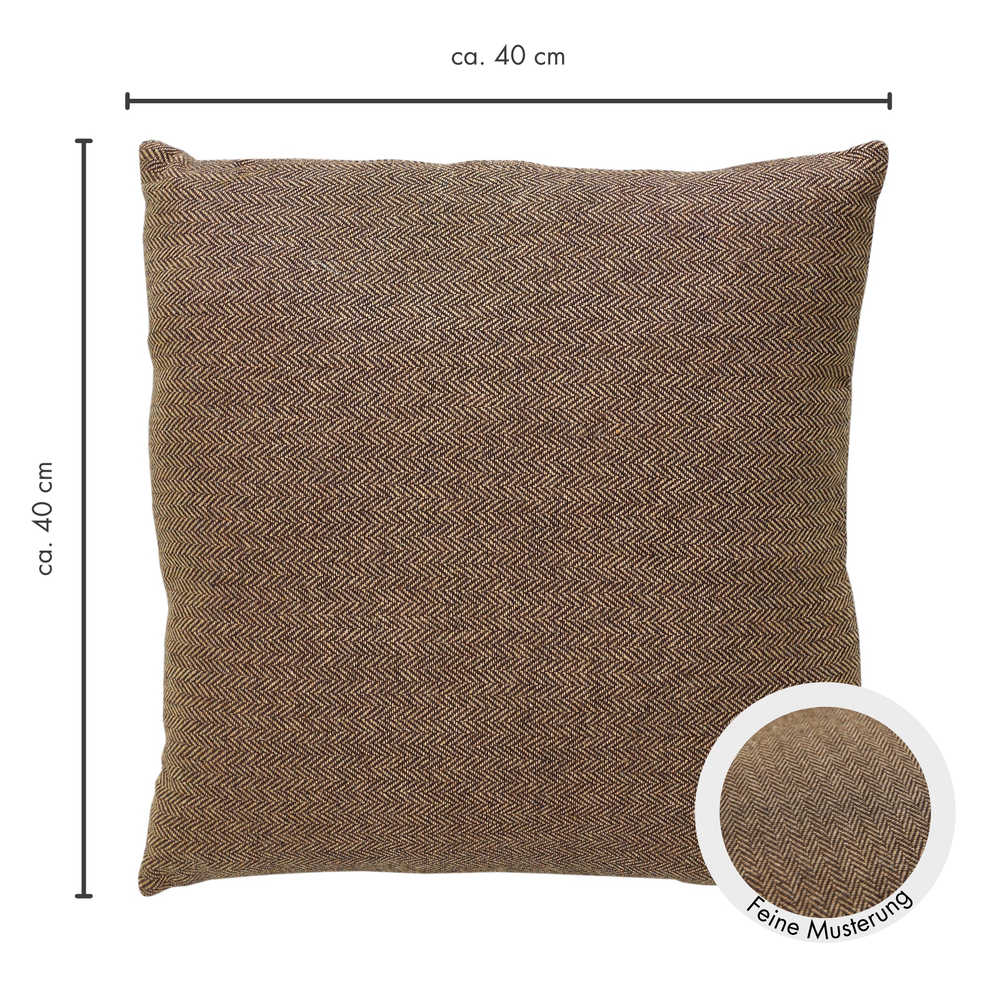 Andiamo Coussin décoratif »Jenny« Coussin décoratif, motif chevrons, carré, 40x40 cm, housse avec rembourrage