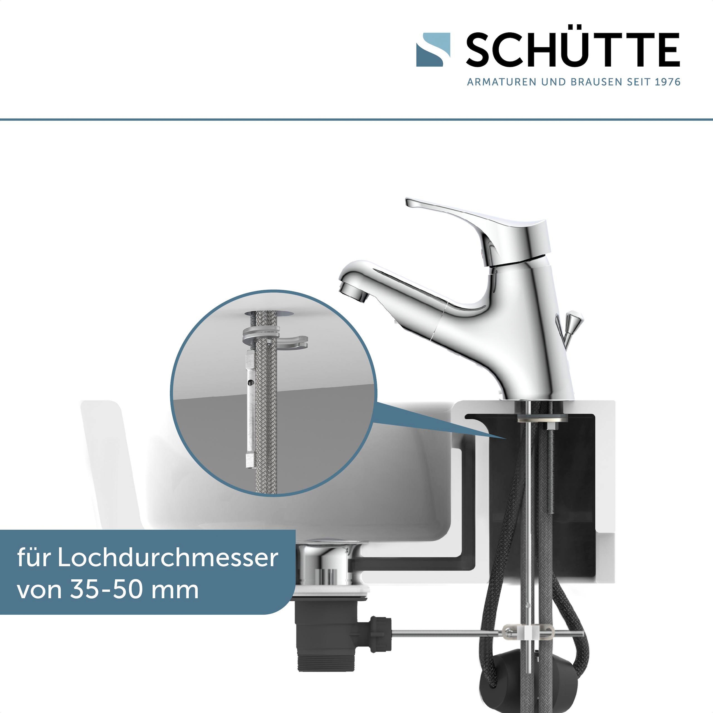Schütte Waschtischarmatur »Attica« Set,  mit herausziehbarer Brause und Zugstange, Wasserhahn, Mischbatterie