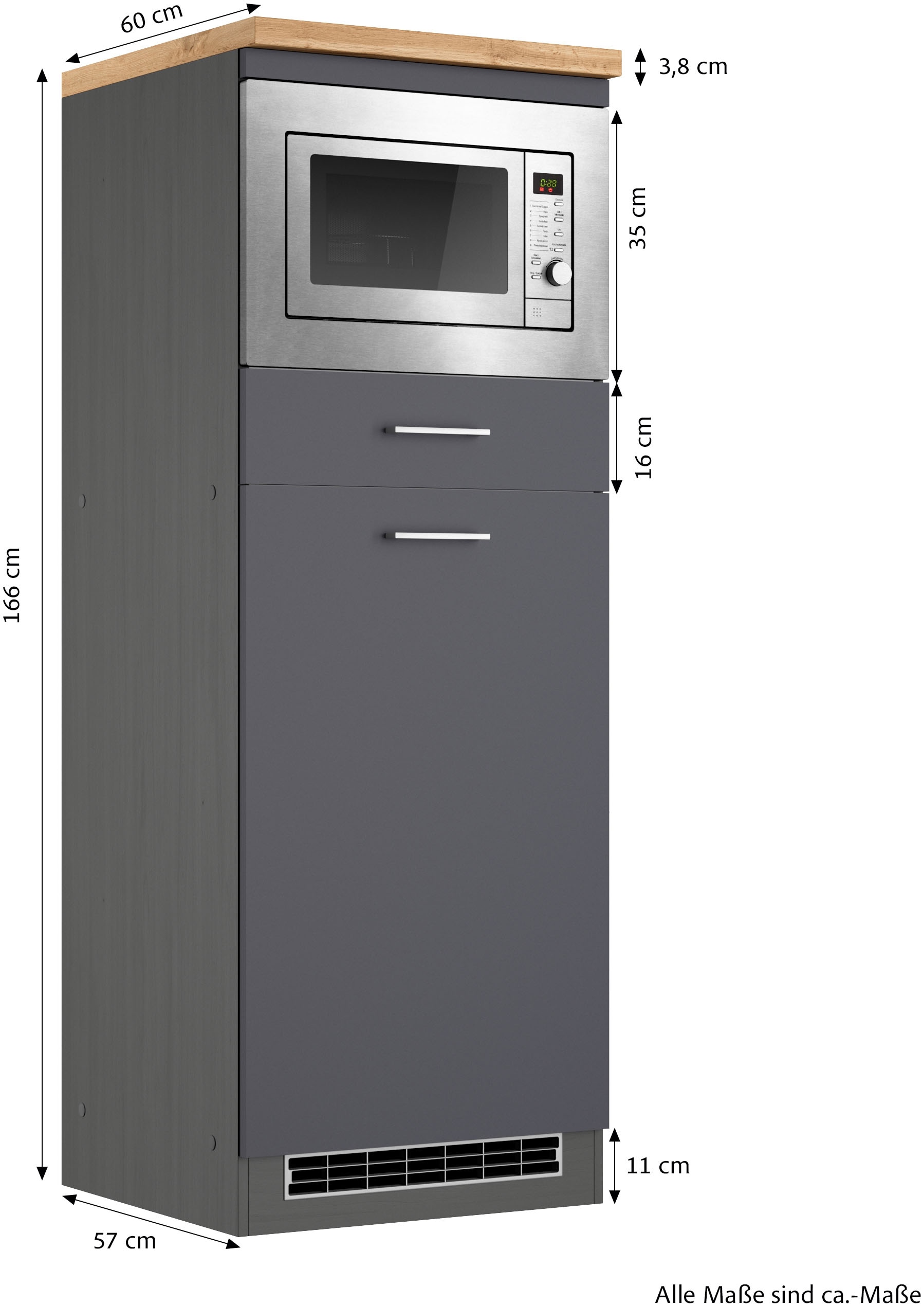 KOCHSTATION Four/réfrigérateur encastrable »KS-Milan« Aménagement micro-ondes-réfrigérateur 60 cm, mat ou brillant