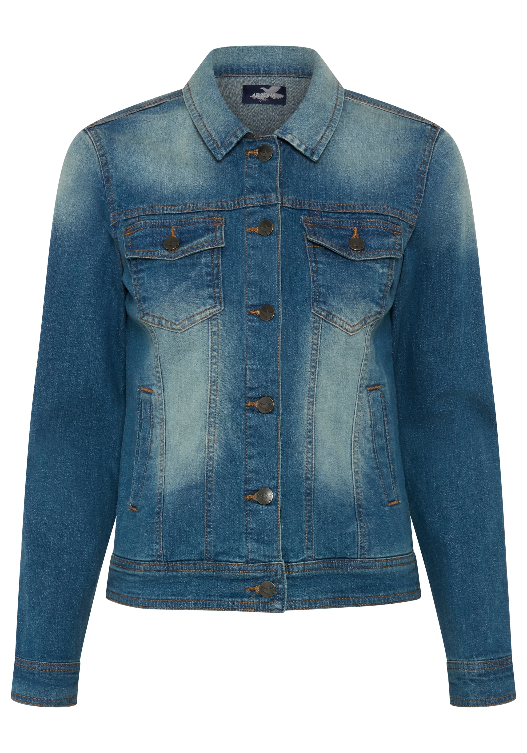 Arizona Veste en jean en mélange de coton, cintré, coupe courte