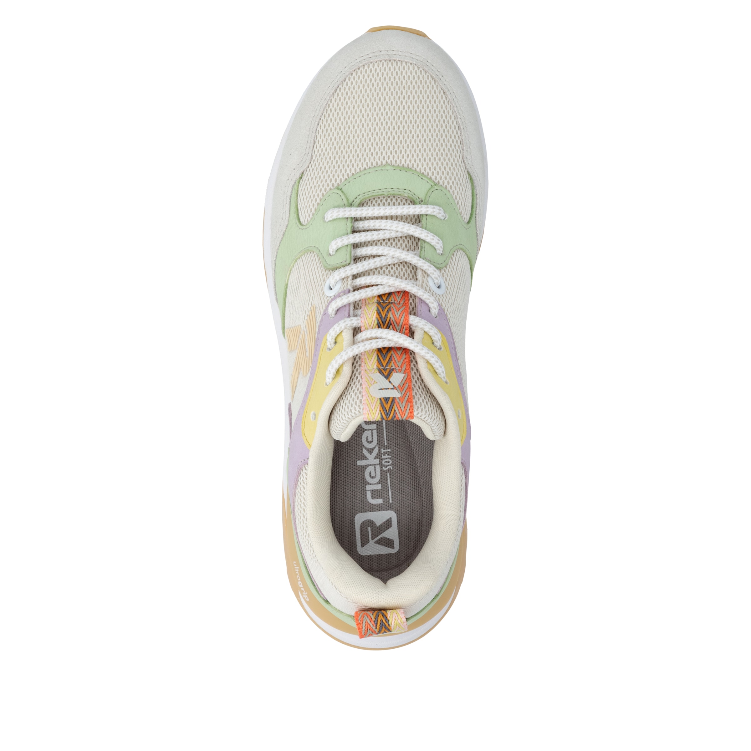 RIEKER Sport Baskets compensées  chaussure à lacets, sneaker décontracté, chaussure basse avec col rembourré