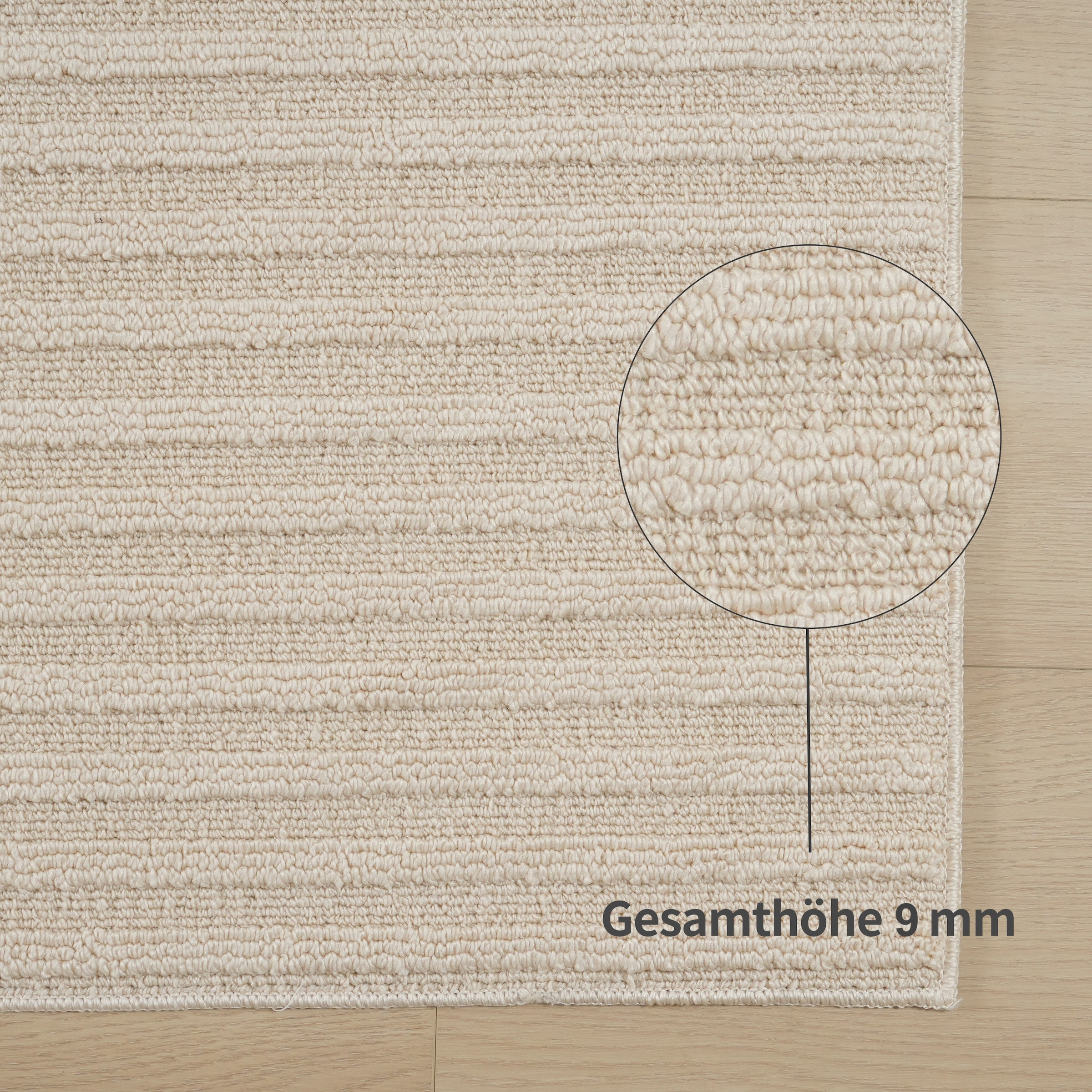 GOODproduct Tapis »Jola, In- und Outdoor geeignet, Hoch-Tief-Design, Scandi« Rectangulaire 9 mm Höhe Hoch-Tief-Struktur, Zen, Wetterfest & UV-beständig, Balkon, Camping