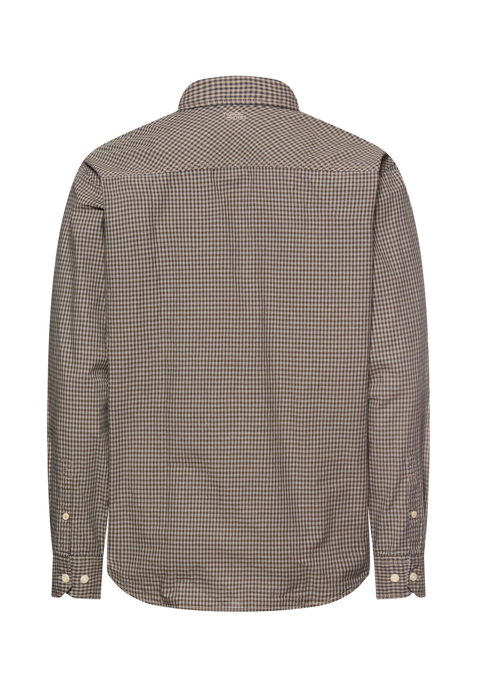 camel active Langarmhemd kariert, mit Button-Down-Kragen