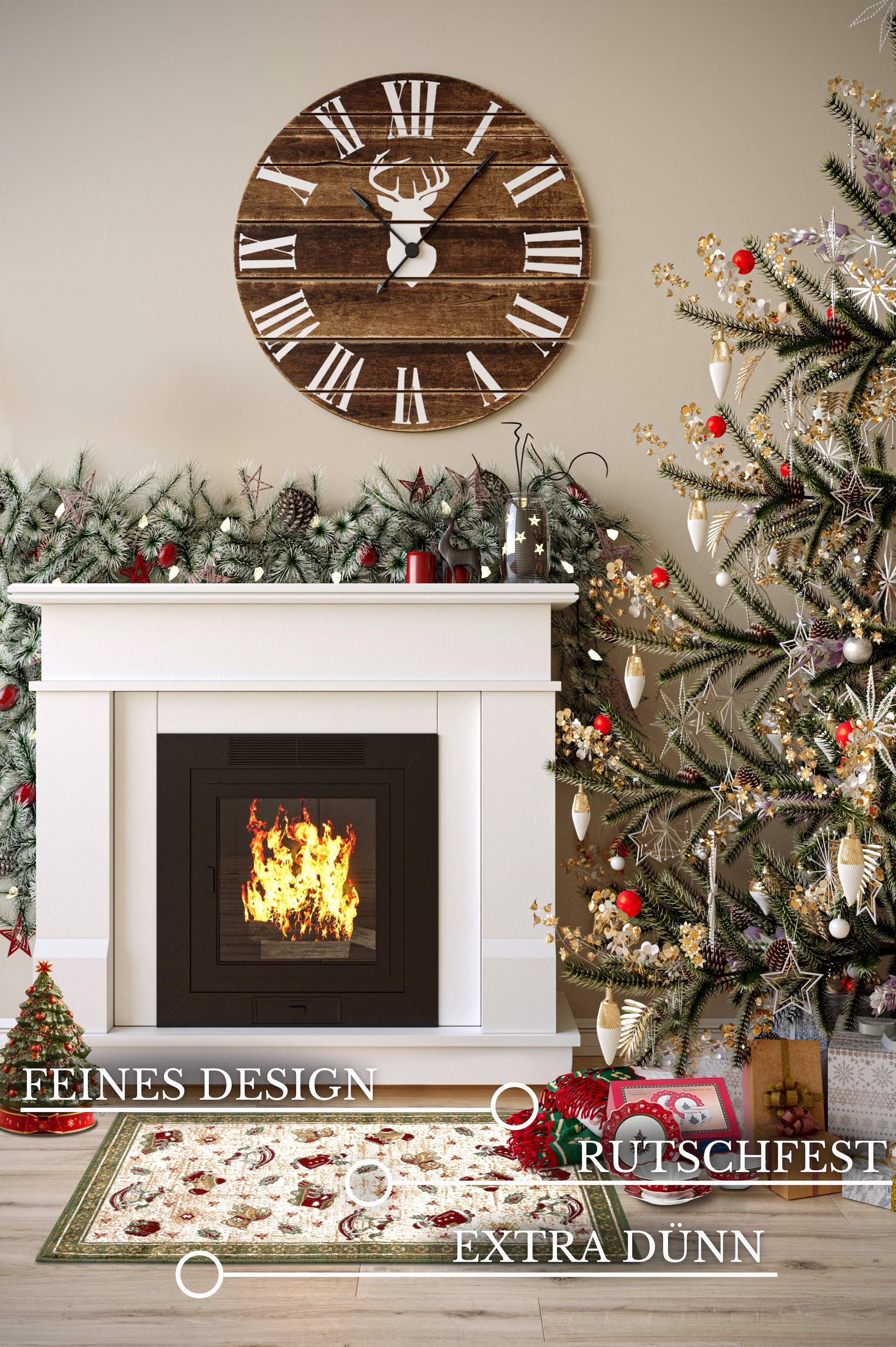 Villeroy & Boch Tapis »Nostalgic Shine Toy's Delight, eckig, rund und Läufer« Rectangulaire 6 mm Höhe Weihnachten, Wohnzimmer, Flur, Geschenk, Toys Delight, Dekoration