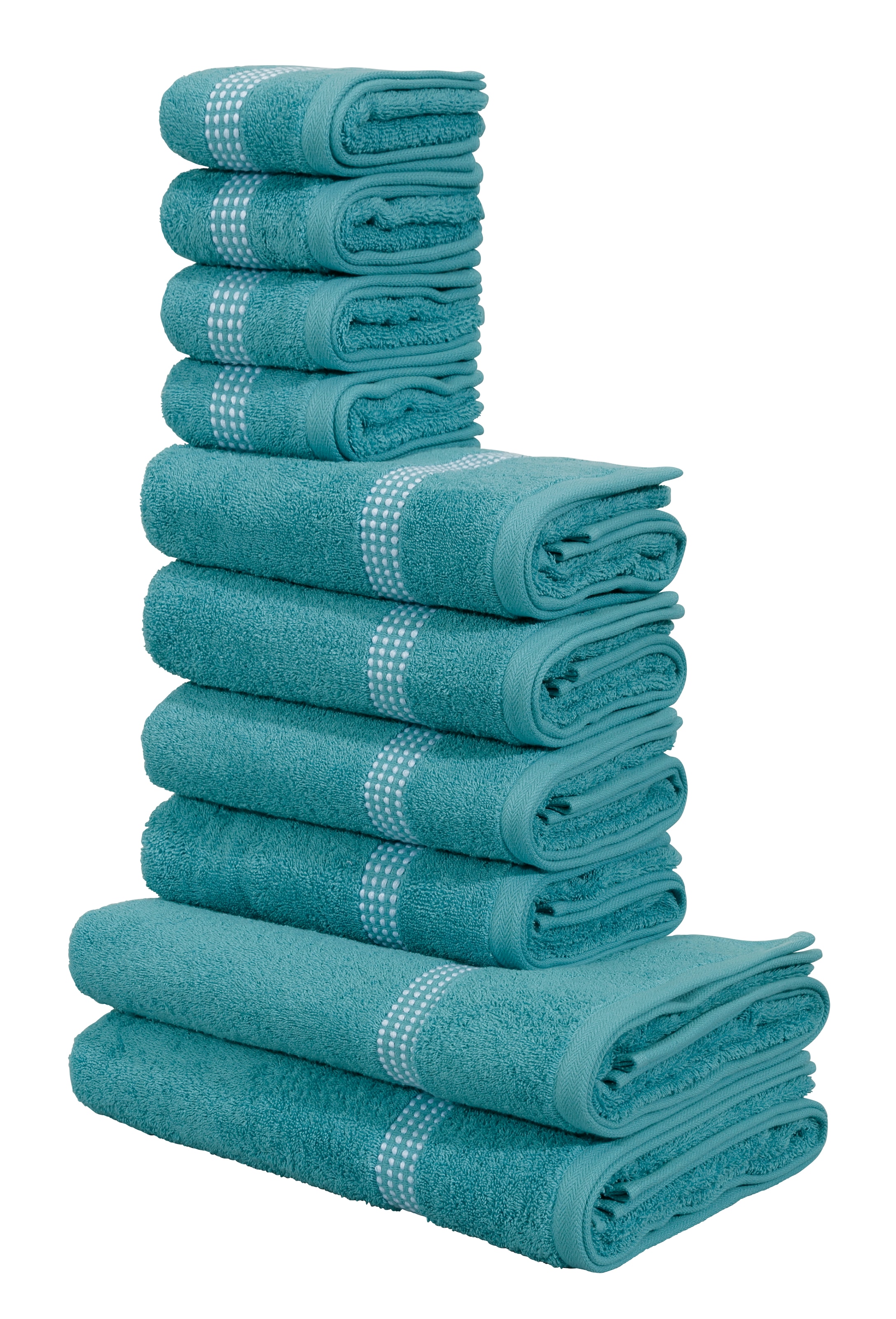 GOODproduct Handtuch Set »Kapra, Premium Handtücher, 100% Baumwolle, 500 gr/m², 10-tlg.« Set 10 Frottier 2 Duschtücher, 4 Handtücher, 4 Gästehandtücher, 5 Jahre Garantie