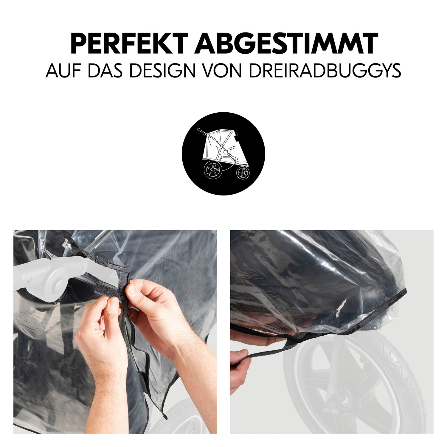 Hauck Kinderwagen-Regenschutzhülle »Pushchair Raincover 3W« für 3-Rad-Buggy