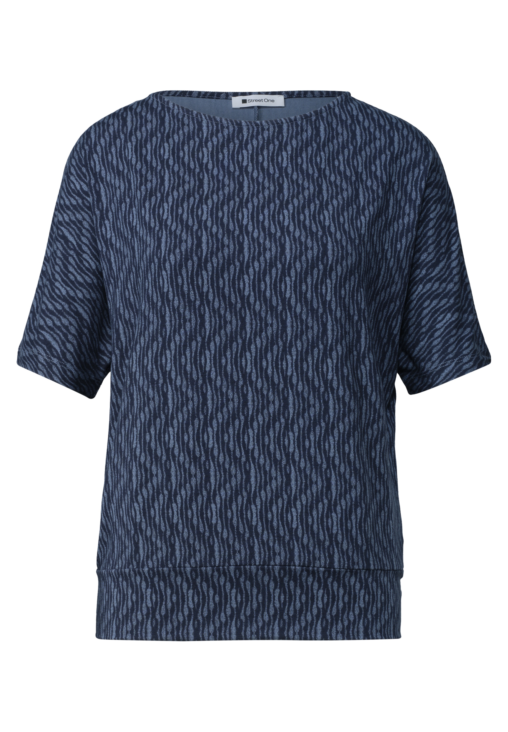 STREET ONE Shirt à col rond t-shirt d'été avec motif allover et encolure bateau