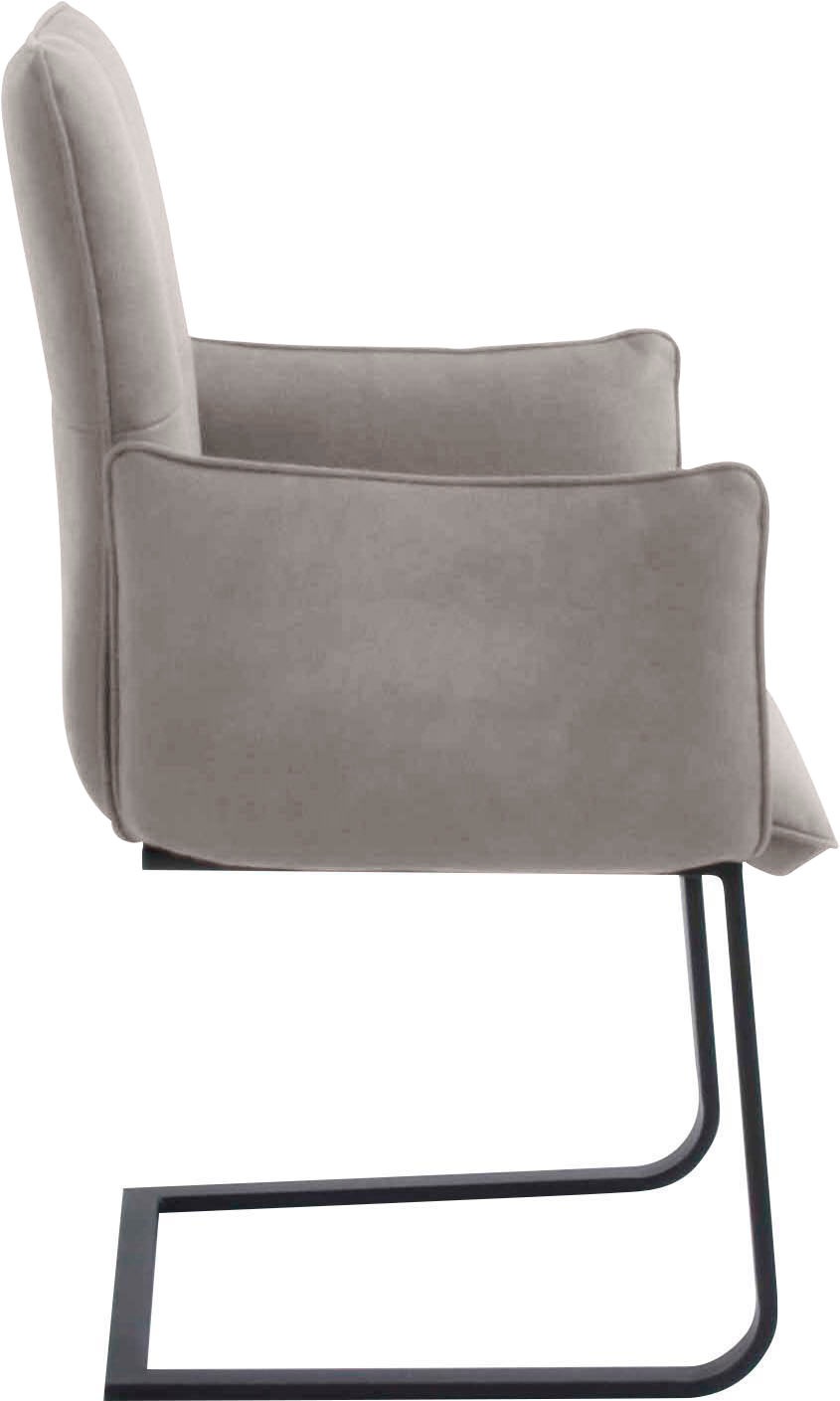 K+W Komfort & Wohnen Chaise cantilever () Chaise cantilever, structure métal noir, matelassage siège et dossier