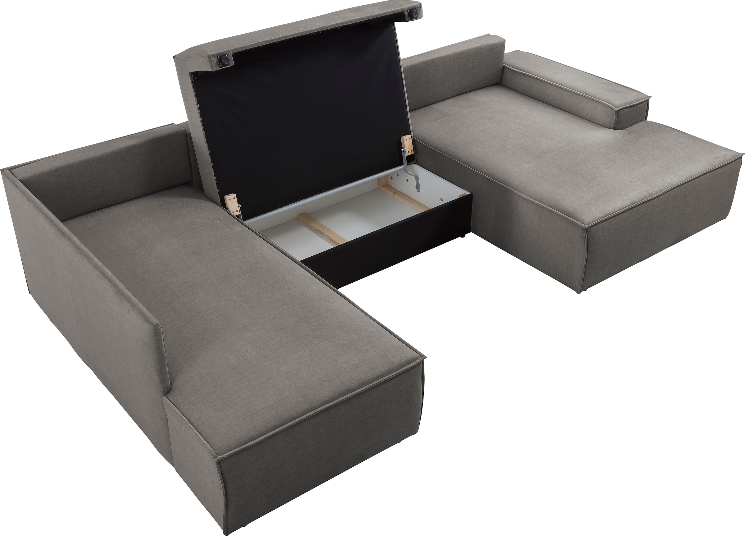 GOODproduct Wohnlandschaft »SHERWOOD U-Form, 329 cm - OTTO. Verlässliche Qualität.« Schlaffunktion m. Bettkasten (194x139 cm), Cord, Vintage, Samtvelours