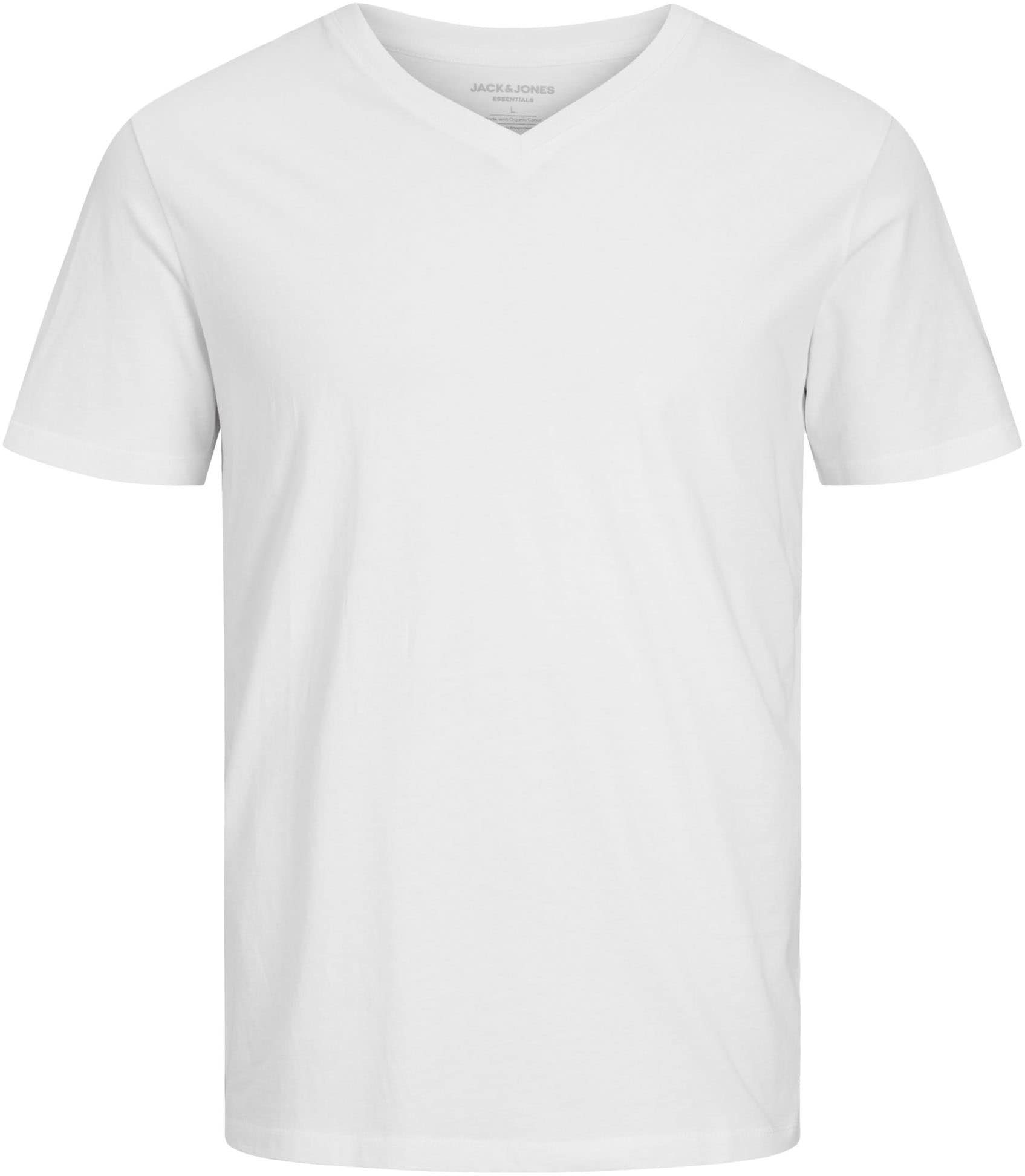 Jack & Jones T-shirt en V »JJEORGANIC mit V-Ausschnitt, lässig kombinierbar, ideal für Alltag« unifarben, modisch, regular fit, Baumwolle, V-Ausschnitt